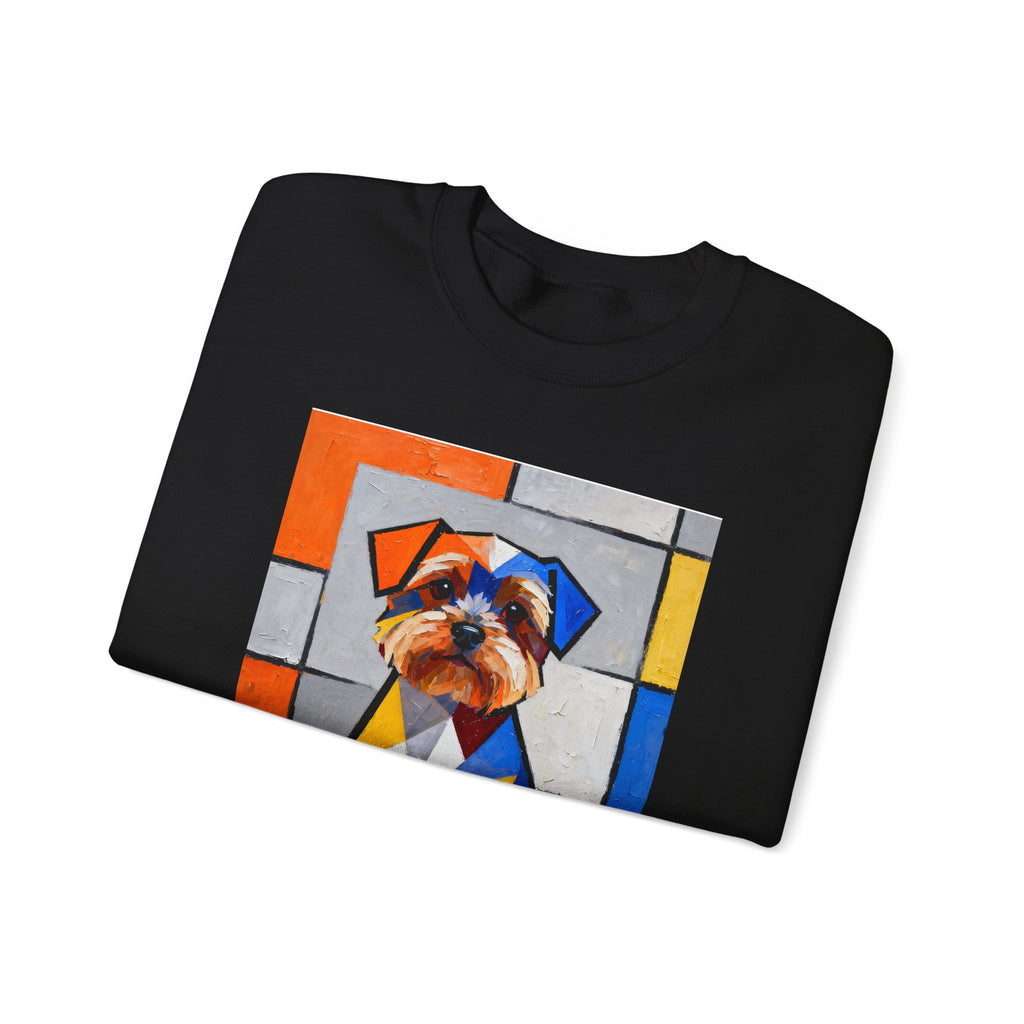 Yorkipoo Sweatshirt | Living Work of Art Collection | Cubist Style