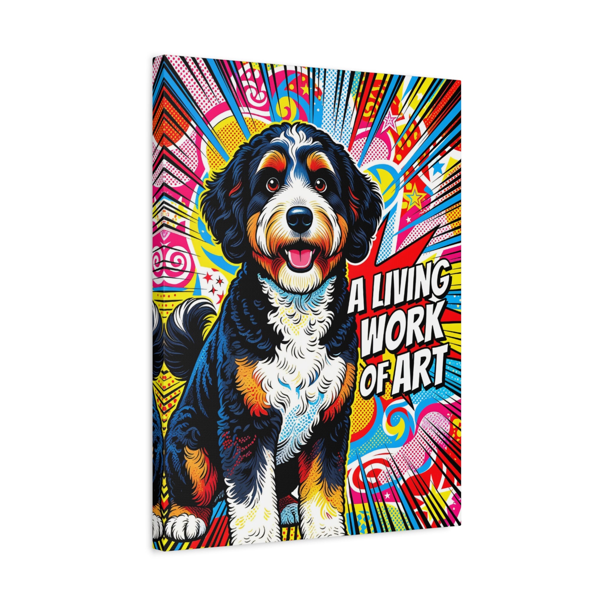 Bernedoodle Canvas Wall Art | Living Work of Art Collection | Pop Art Print