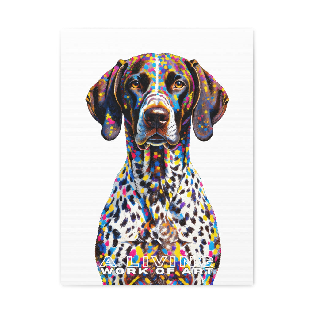 German Shorthaired Pointer Canvas Wall Art | Living Work of Art Collection | Pointillism Style Print