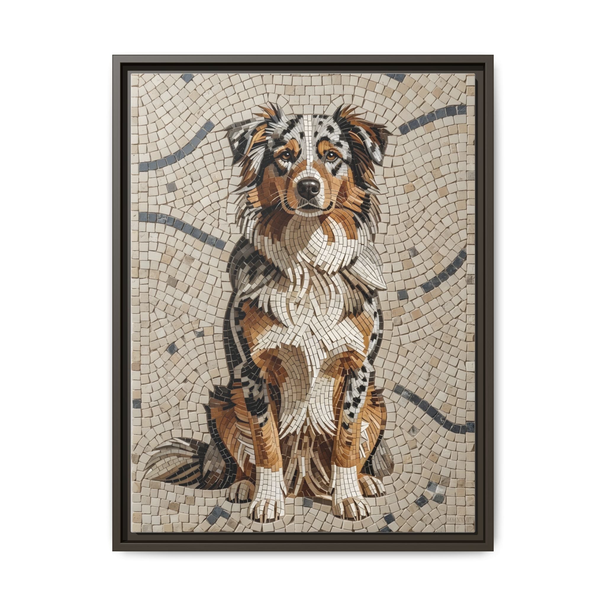 Australian Shepherd Canvas Wall Art | Living Work of Art Collection | Mosaic Style Print