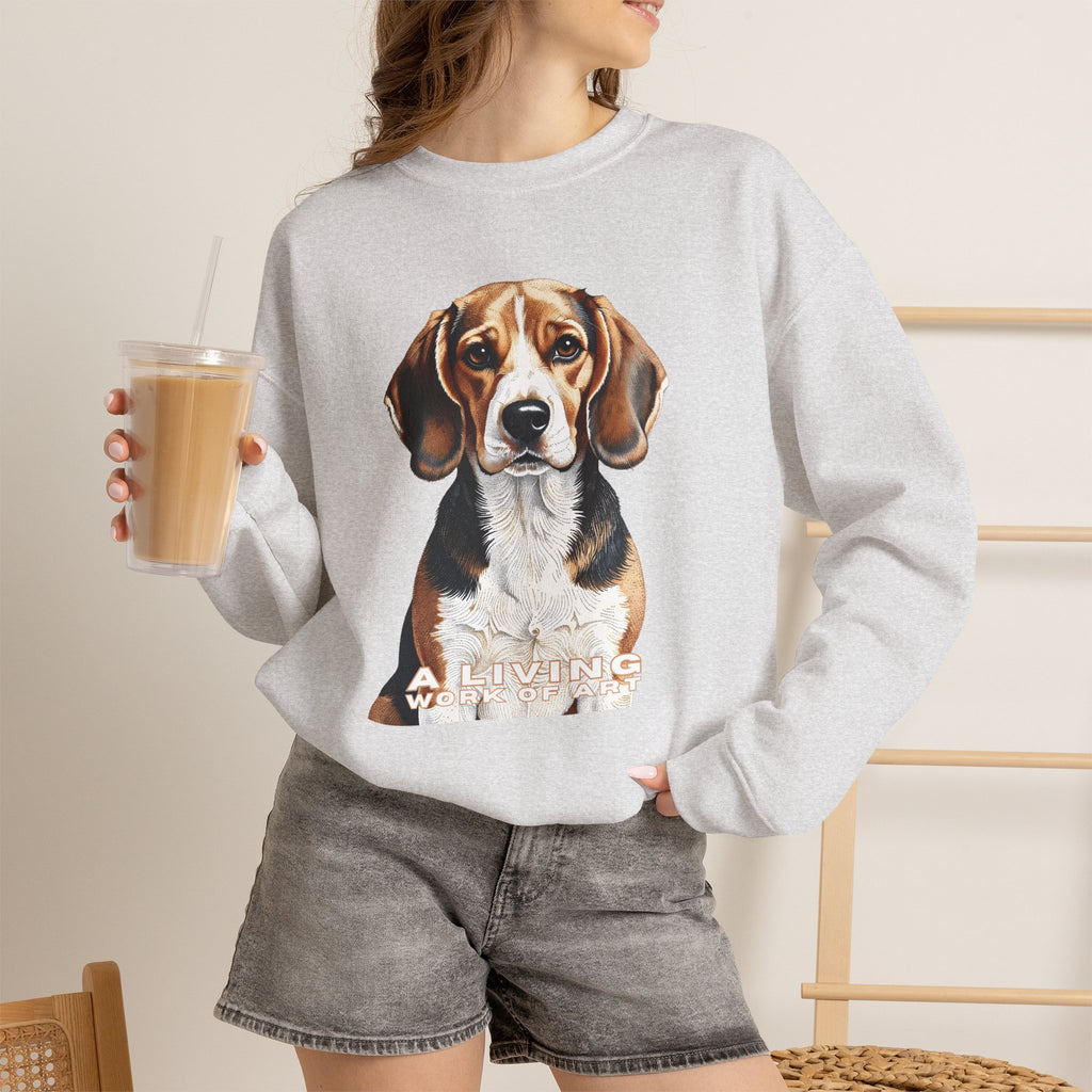 Beagle Sweatshirt | Living Work of Art Collection | Pointillism Style