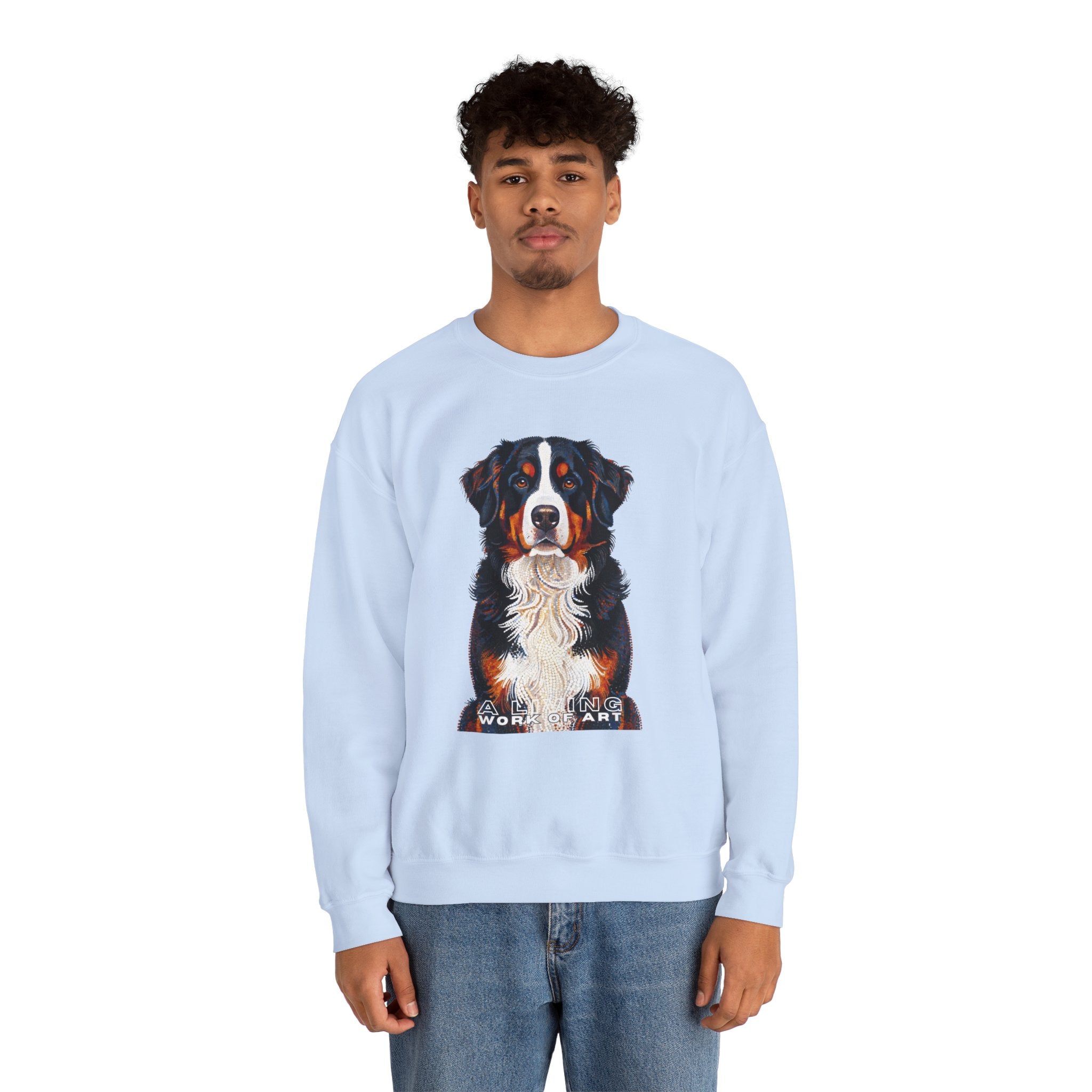 Bernese Mountain Dog Sweatshirt | Living Work of Art Collection | Pointillism Style