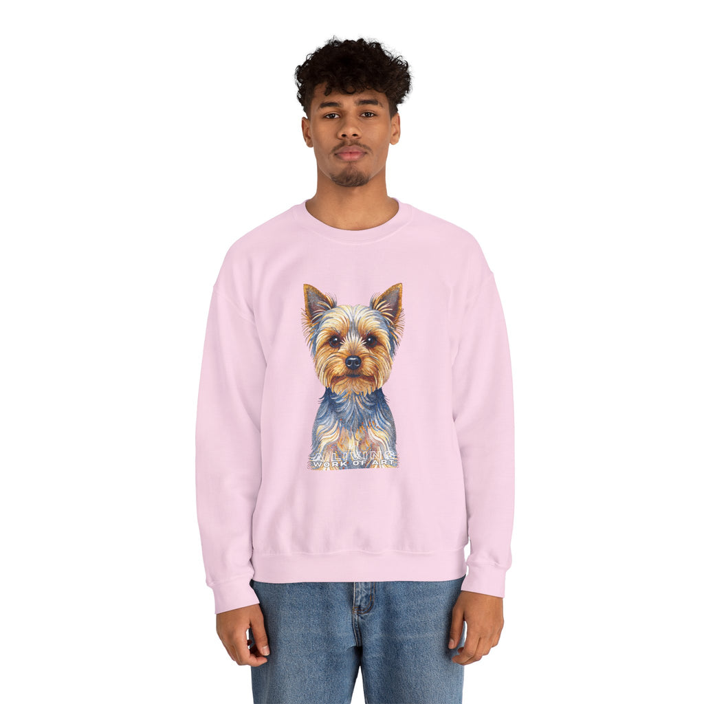 Yorkshire Terrier Sweatshirt | Living Work of Art Collection | Pointillism Style