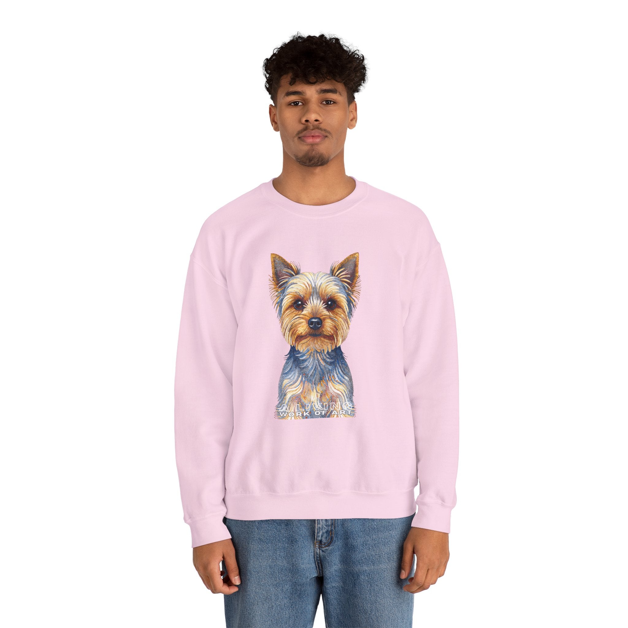 Yorkshire Terrier Sweatshirt | Living Work of Art Collection | Pointillism Style