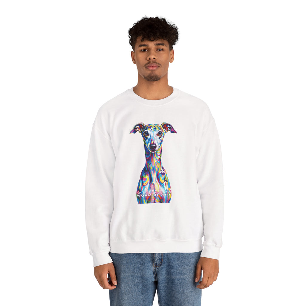 Italian Greyhound Sweatshirt | Living Work of Art Collection | Pointillism Style