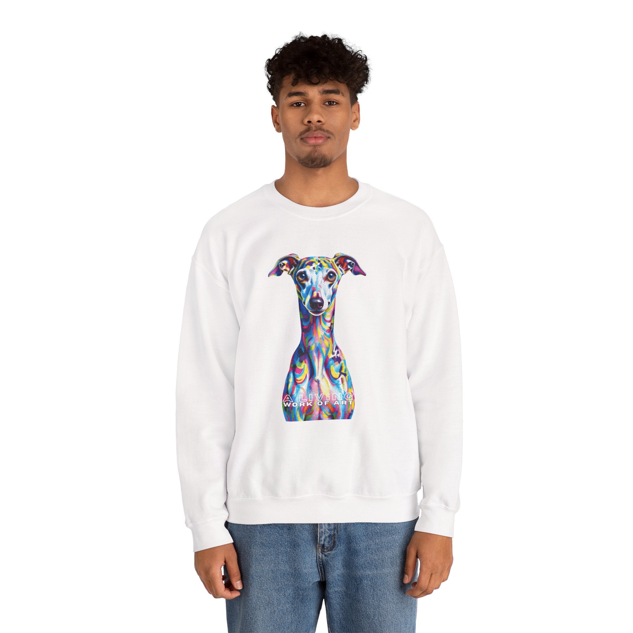 Italian Greyhound Sweatshirt | Living Work of Art Collection | Pointillism Style