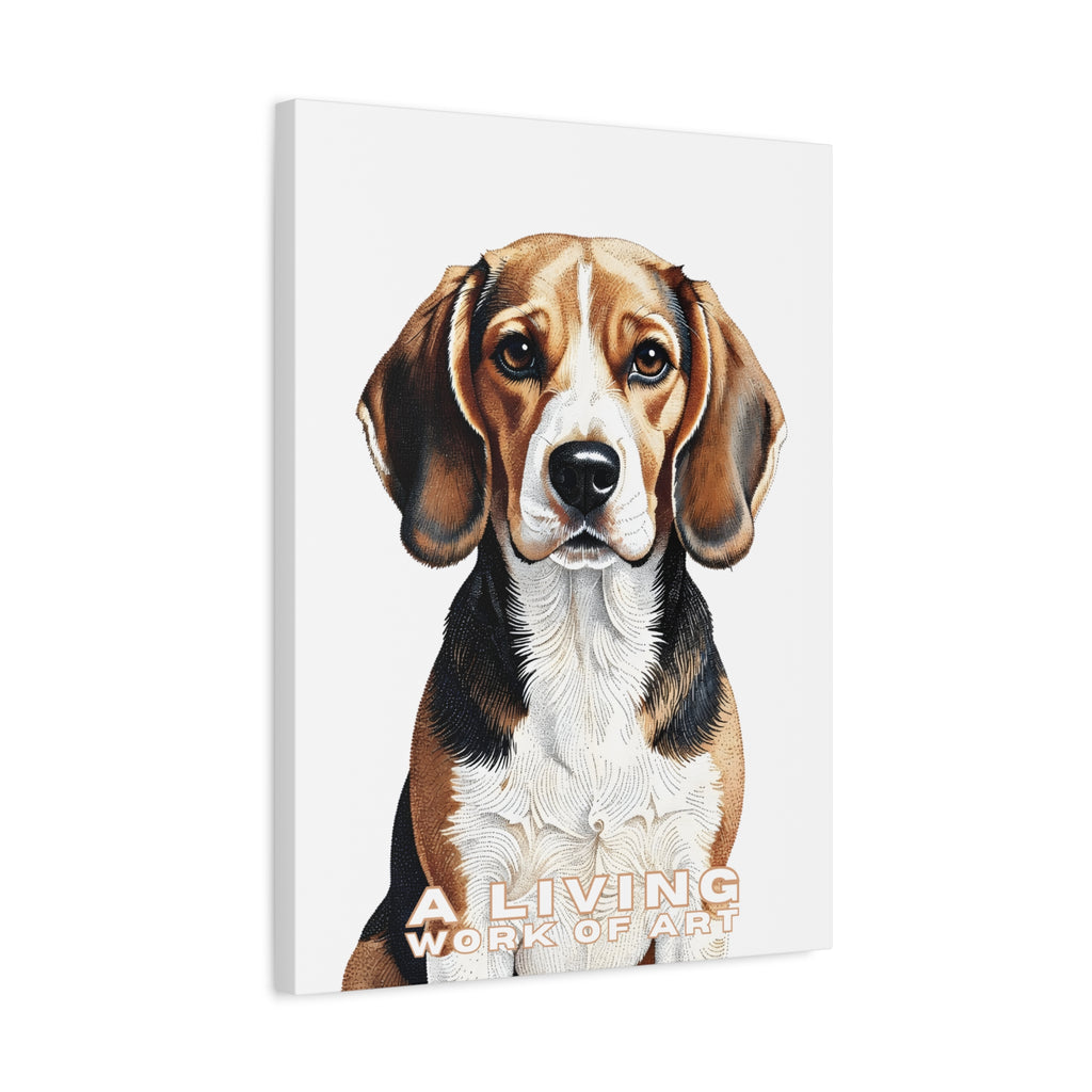 Beagle Canvas Wall Art | Living Work of Art Collection | Pointillism Style Print