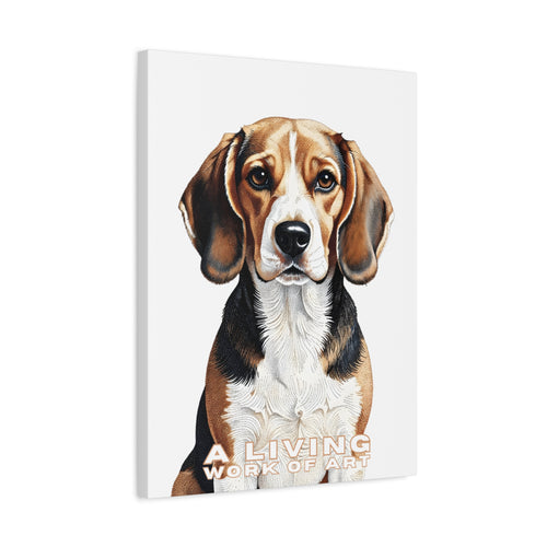 Beagle Canvas Wall Art | Living Work of Art Collection | Pointillism Style Print
