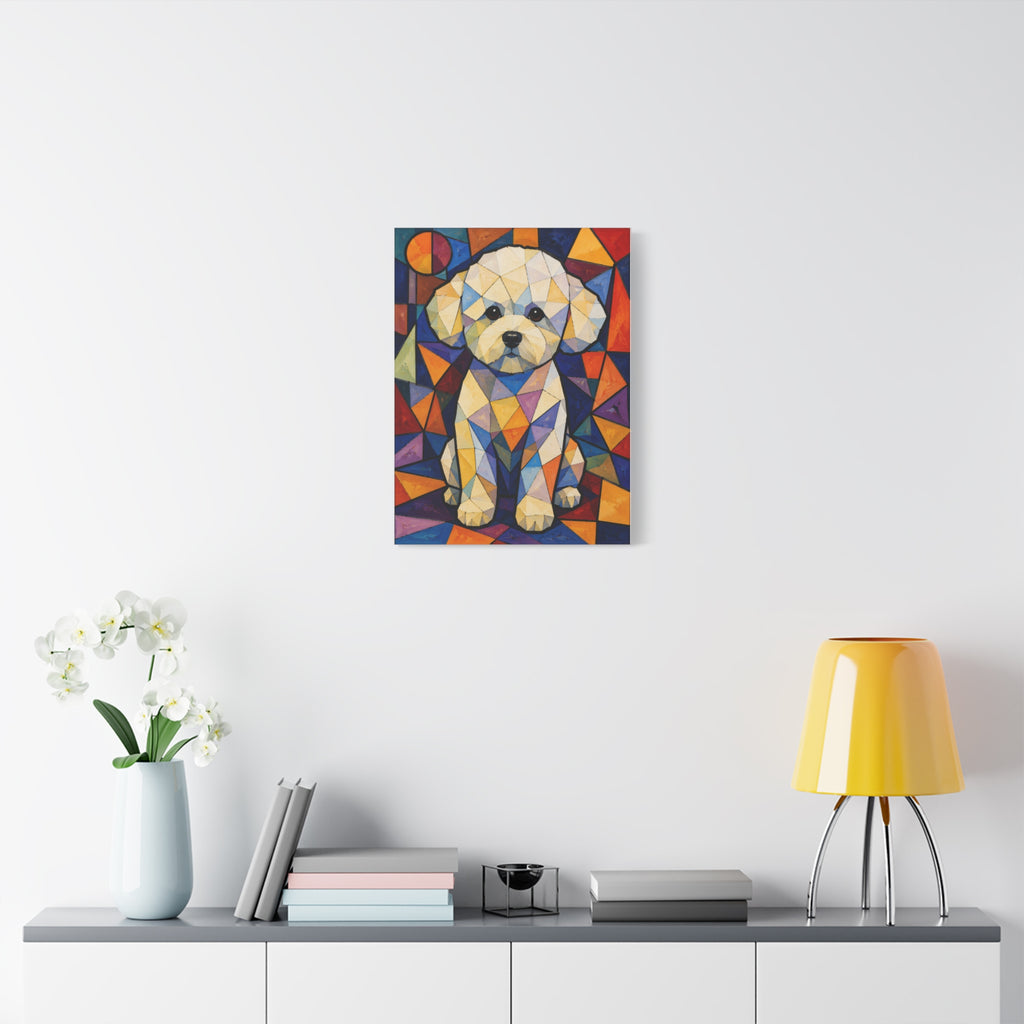 Bichon Frise Canvas Wall Art | Living Work of Art Collection | Cubist Style Print