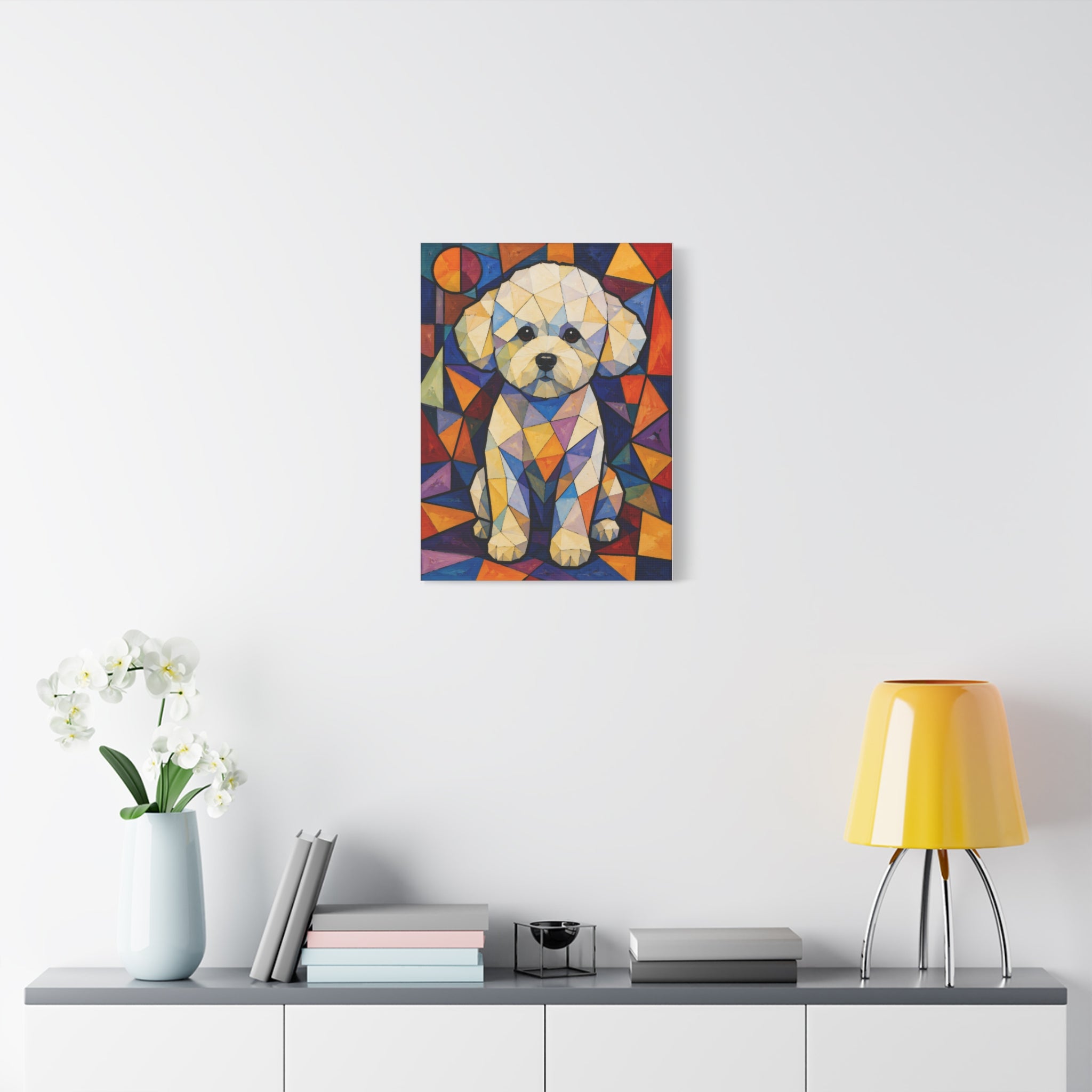 Bichon Frise Canvas Wall Art | Living Work of Art Collection | Cubist Style Print