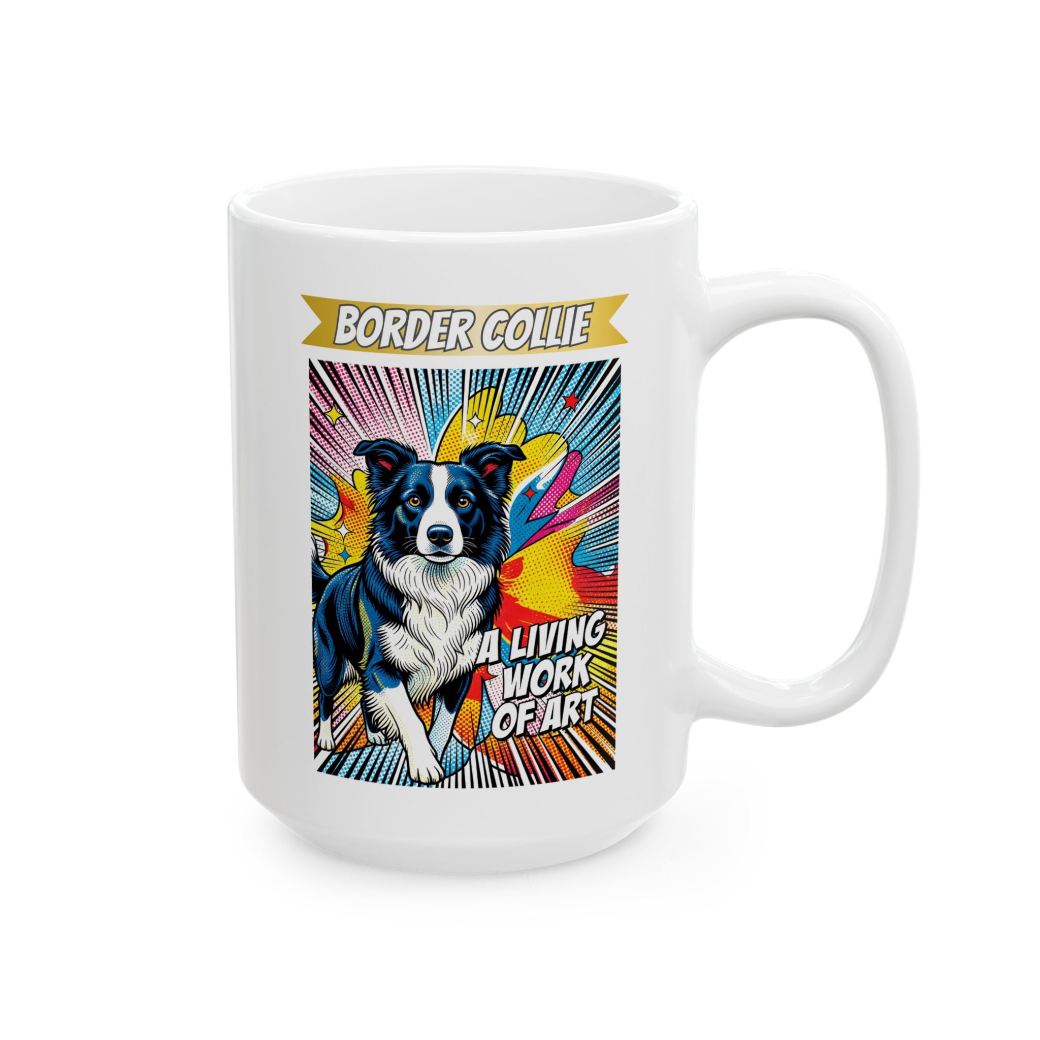 Border Collie Coffee Mug | Living Work of Art Collection | Pop Art