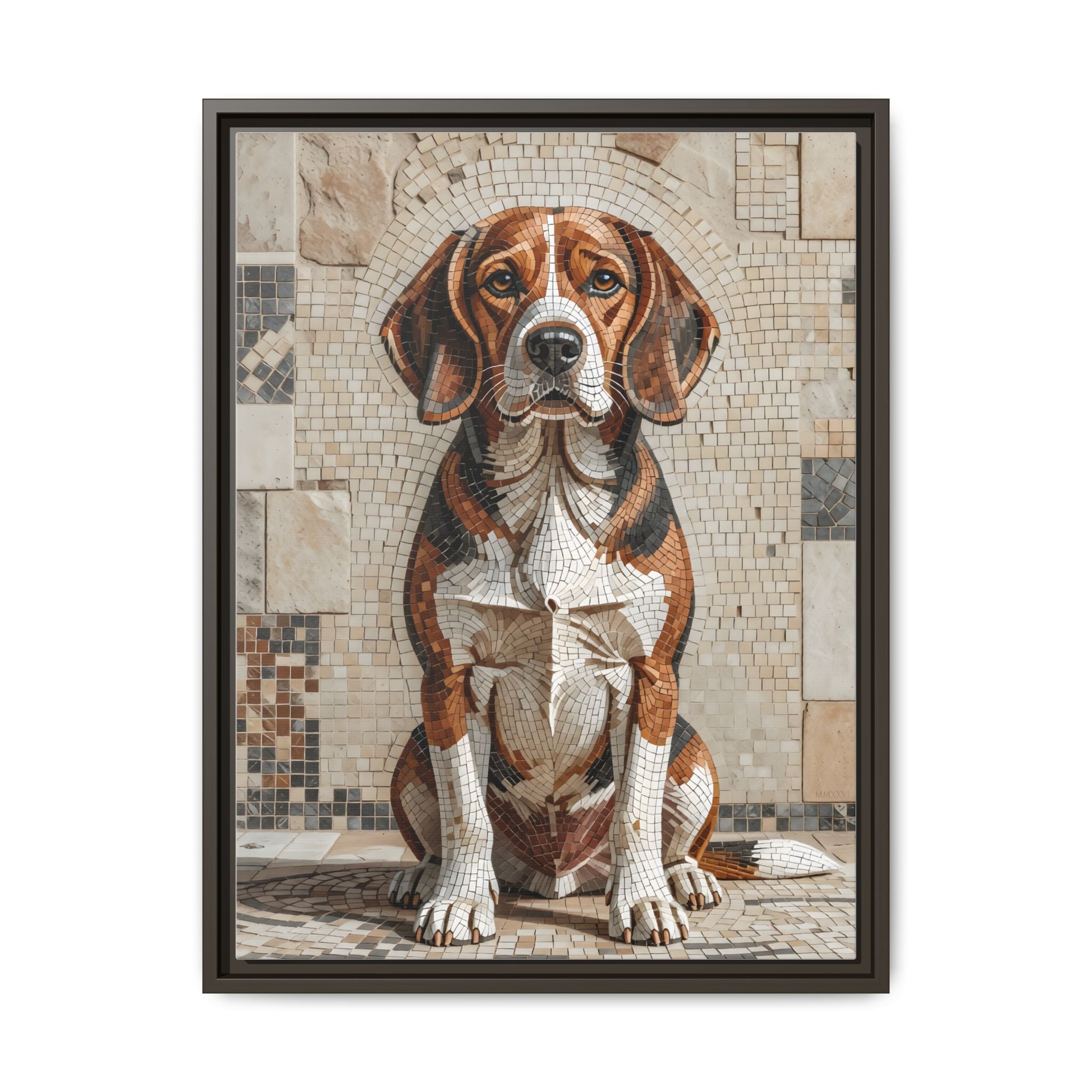 Beagle Canvas Wall Art | Living Work of Art Collection | Mosaic Style Print