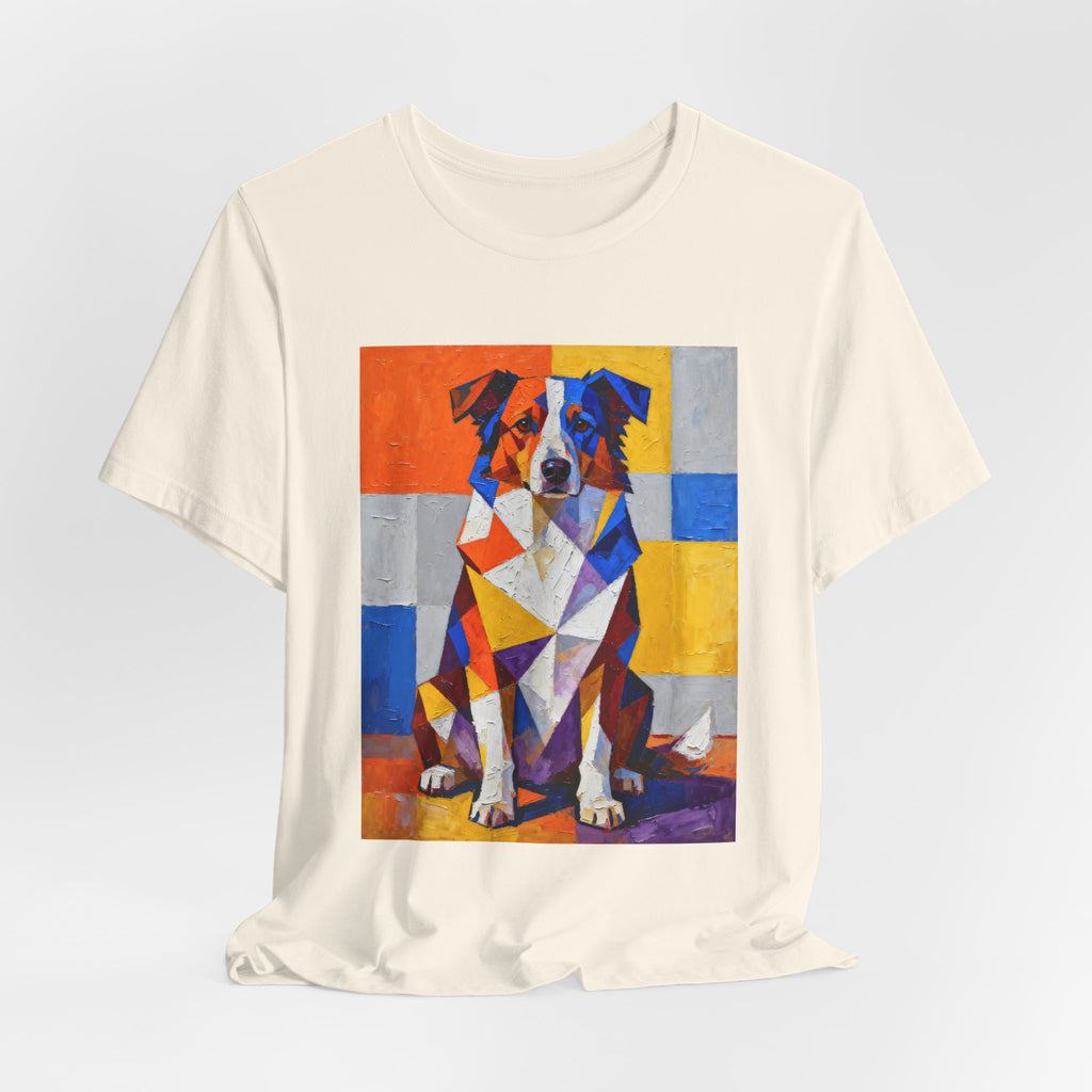 Australian Shepherd T Shirt | Living Work of Art Collection | Cubist Style