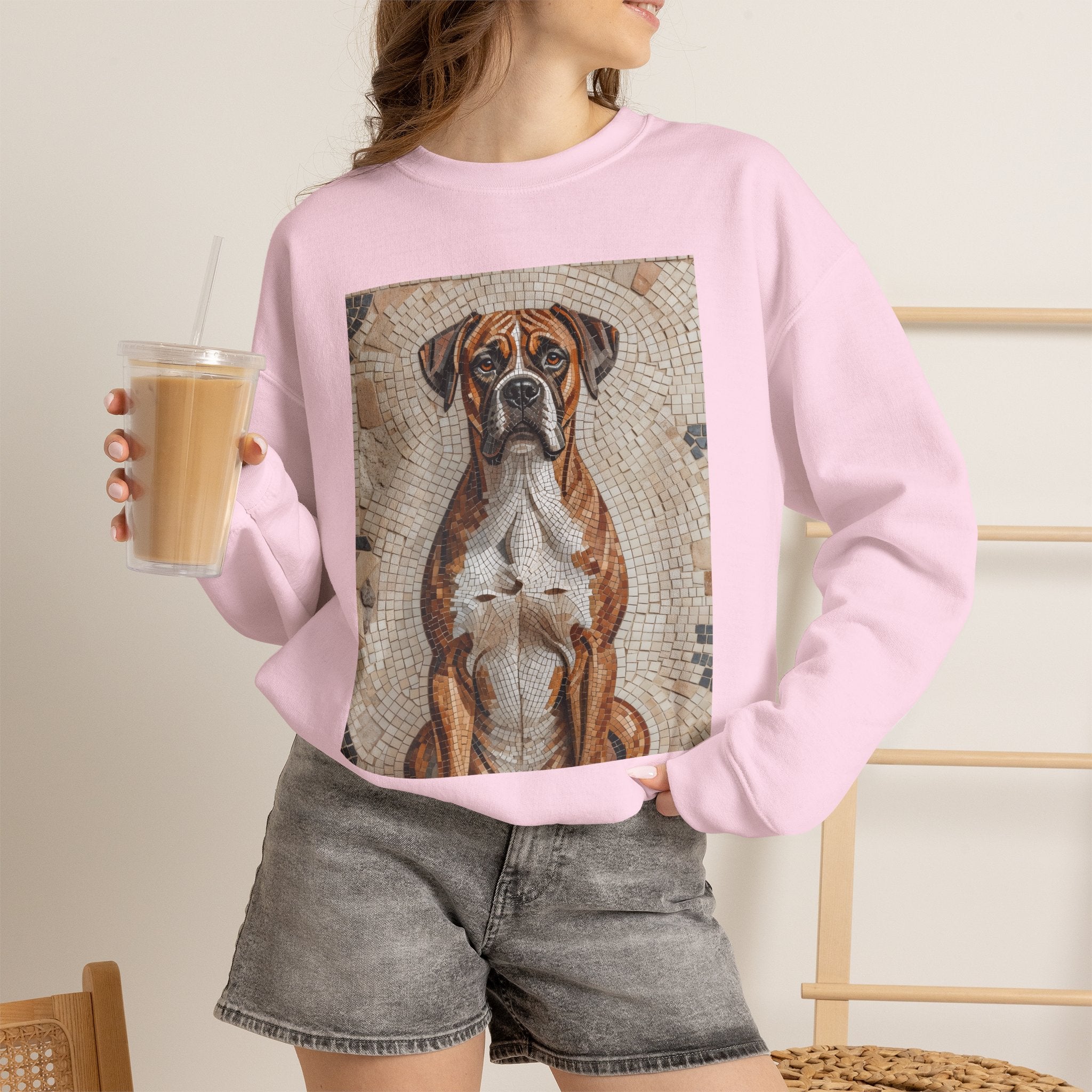 Boxer Sweatshirt | Living Work of Art Collection | Mosaic Style