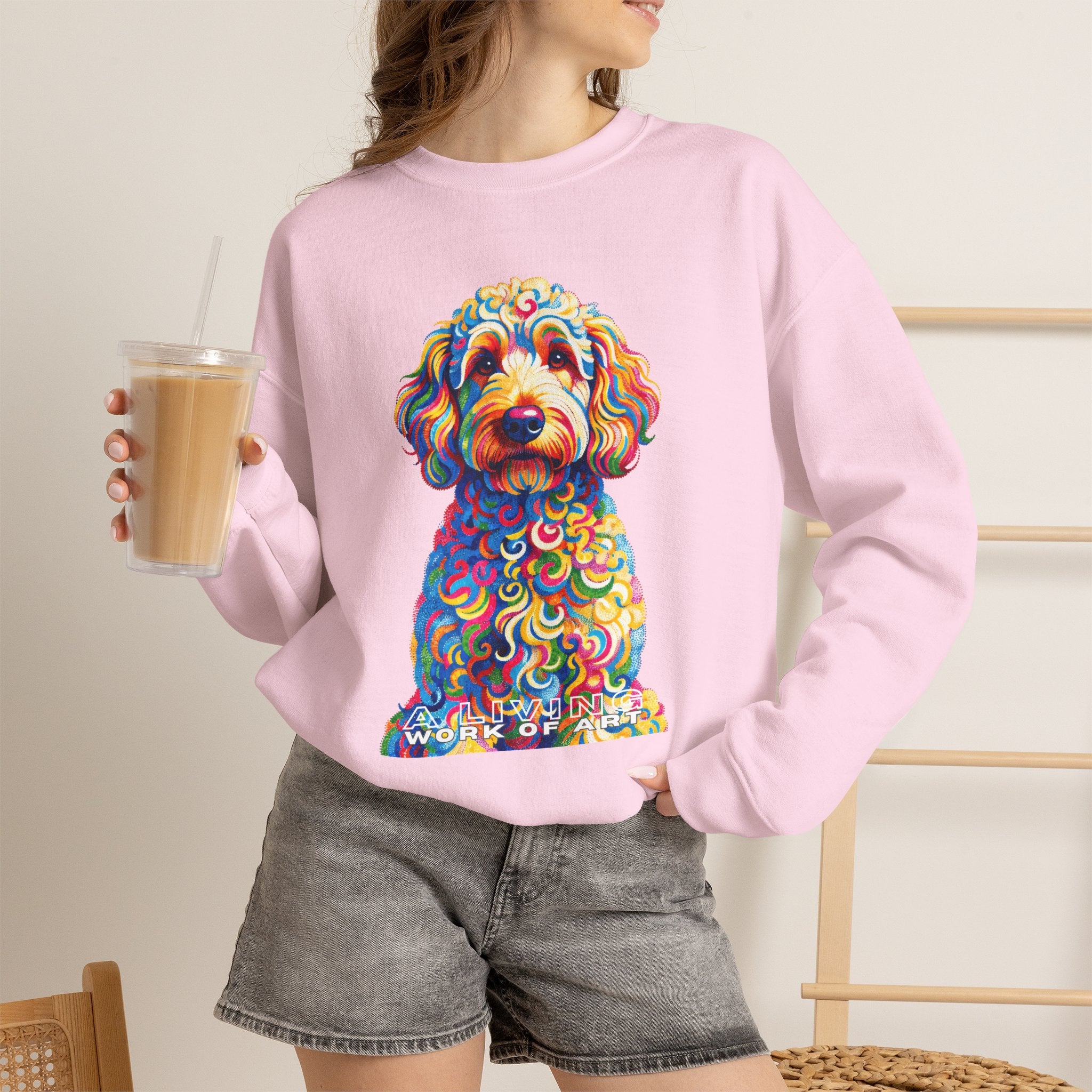 Goldendoodle Sweatshirt | Living Work of Art Collection | Pointillism Style