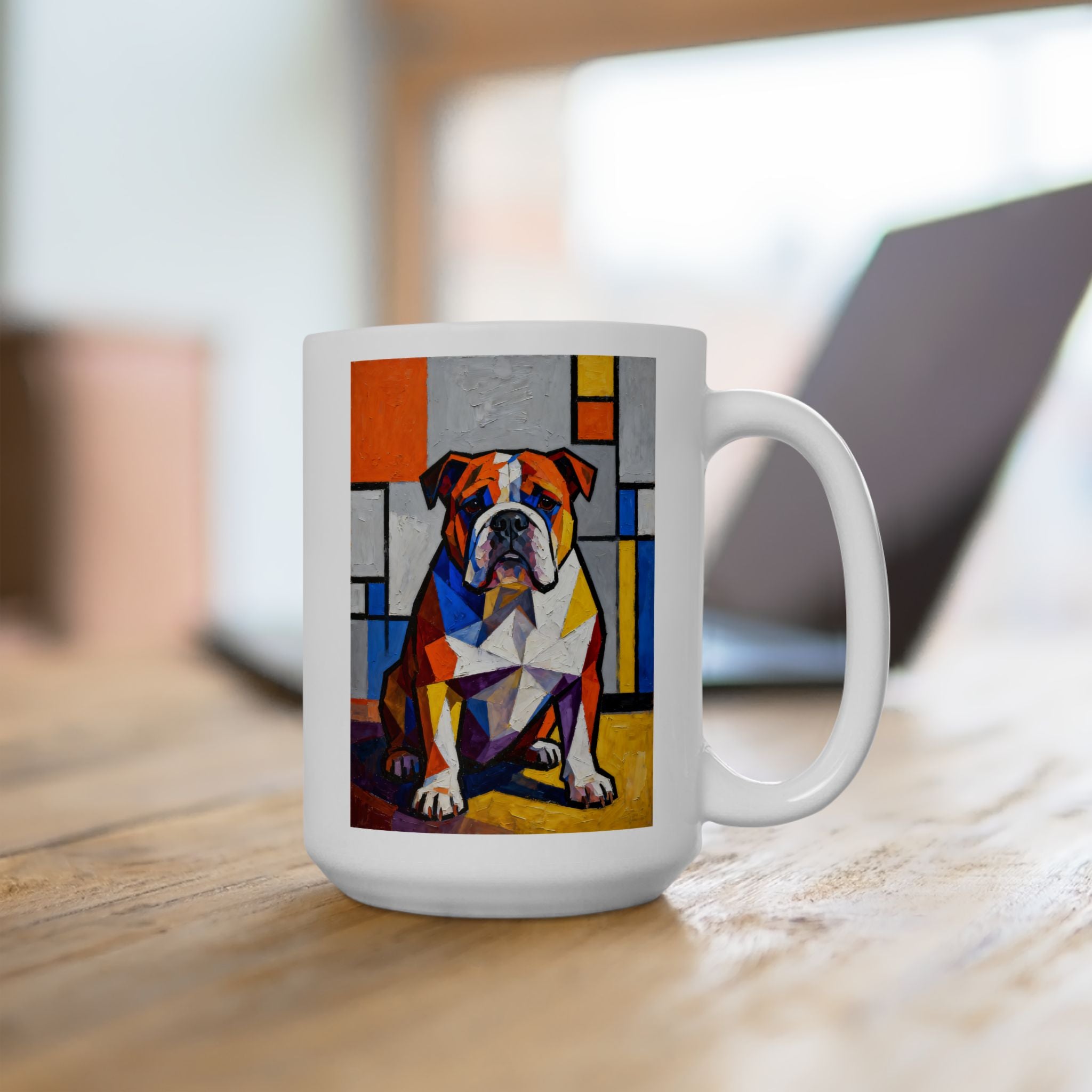 Bulldog Mug | Living Work of Art Collection | Cubist Style