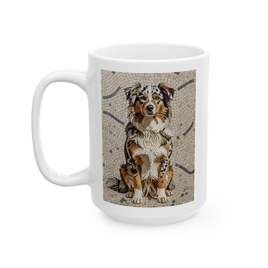 Australian Shepherd Coffee Mug | Living Work of Art Collection | Mosaic Style