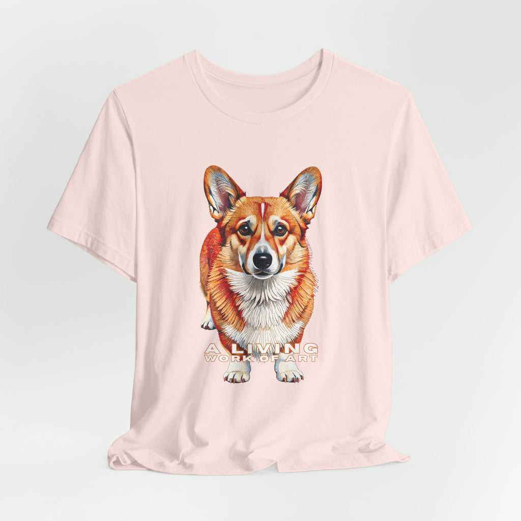 Corgi T Shirt | Living Work of Art Collection | Pointillism Style