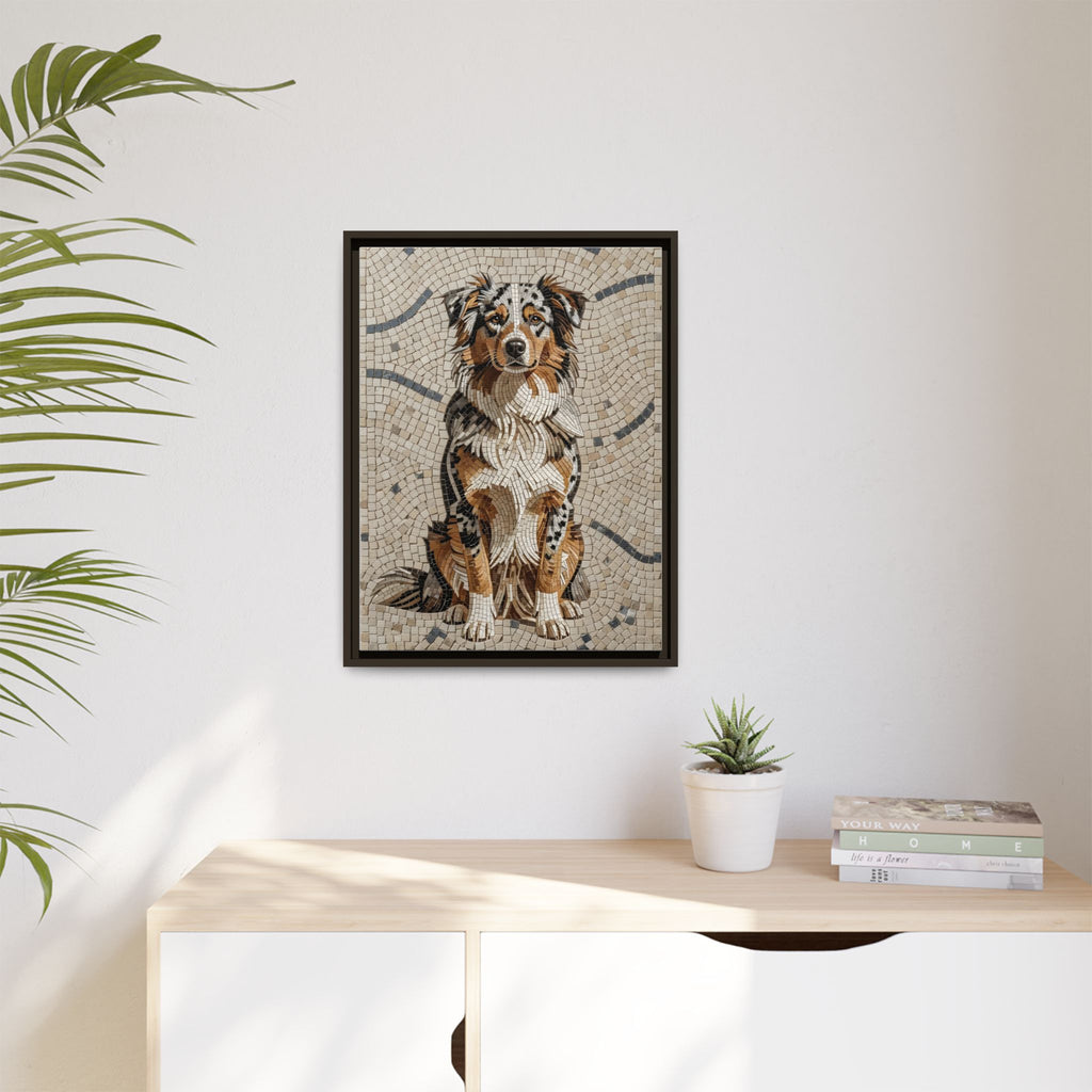 Australian Shepherd Canvas Wall Art | Living Work of Art Collection | Mosaic Style Print