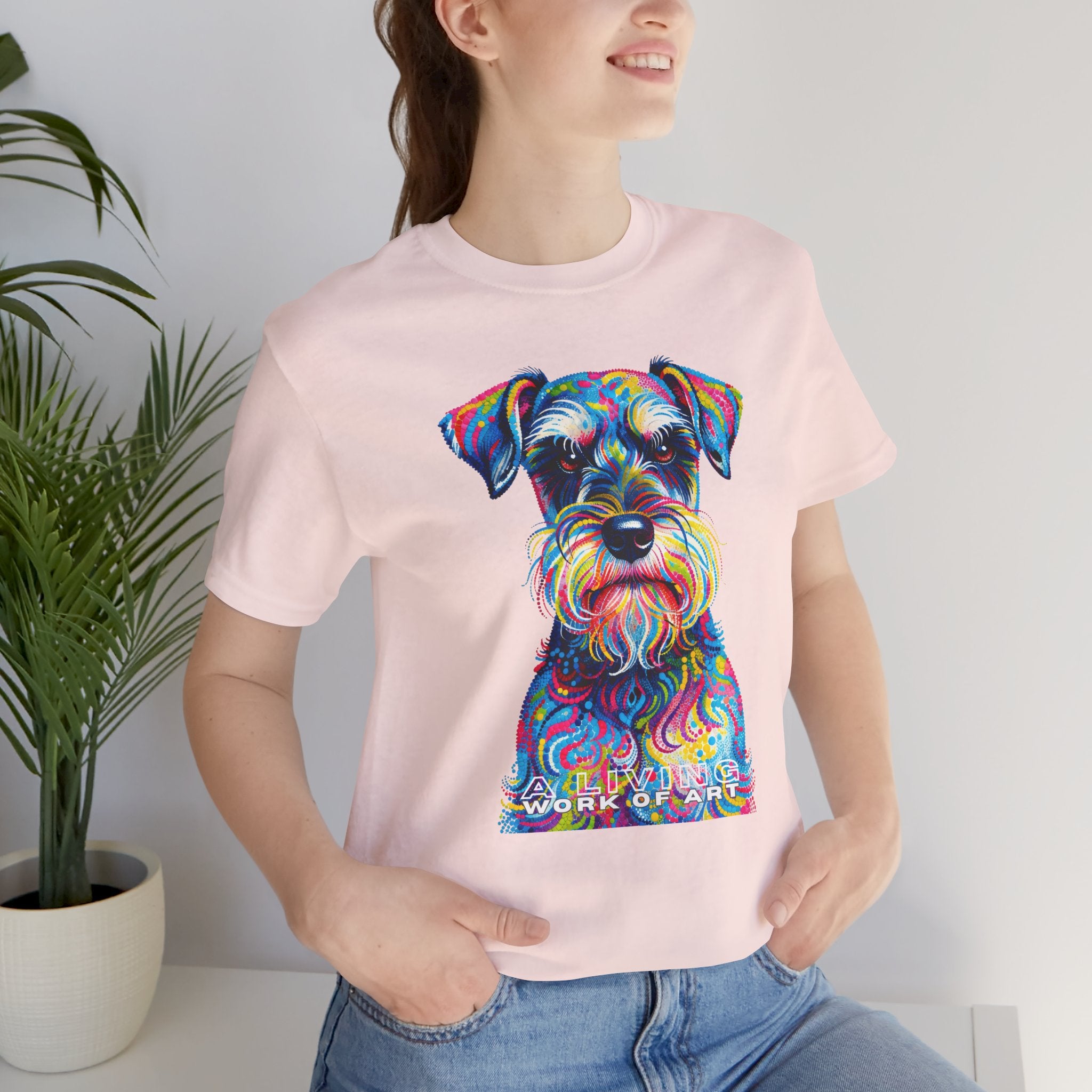Schnauzer T Shirt | Living Work of Art Collection | Pointillism Style