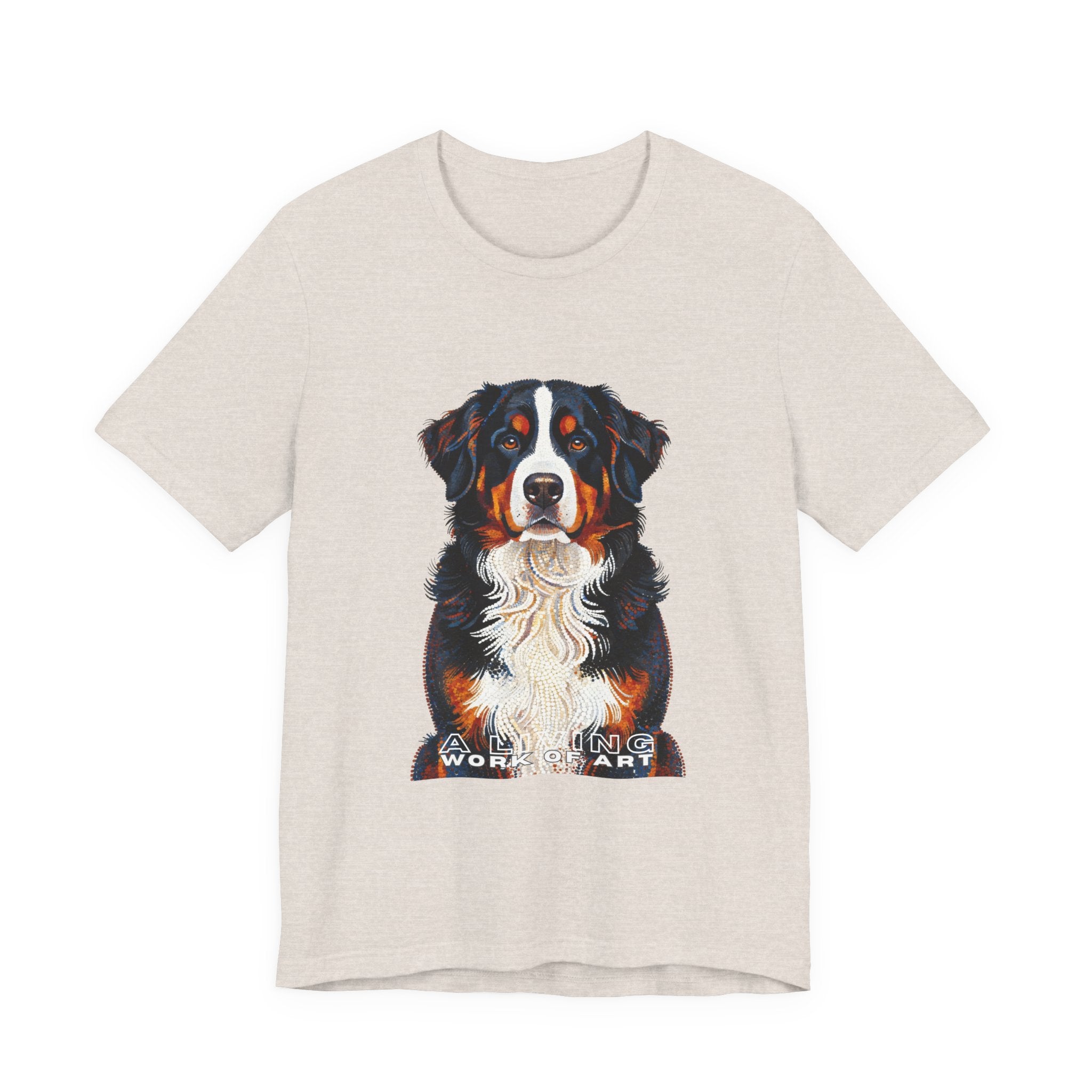 Bernese Mountain Dog T Shirt | Living Work of Art Collection | Pointillism Style