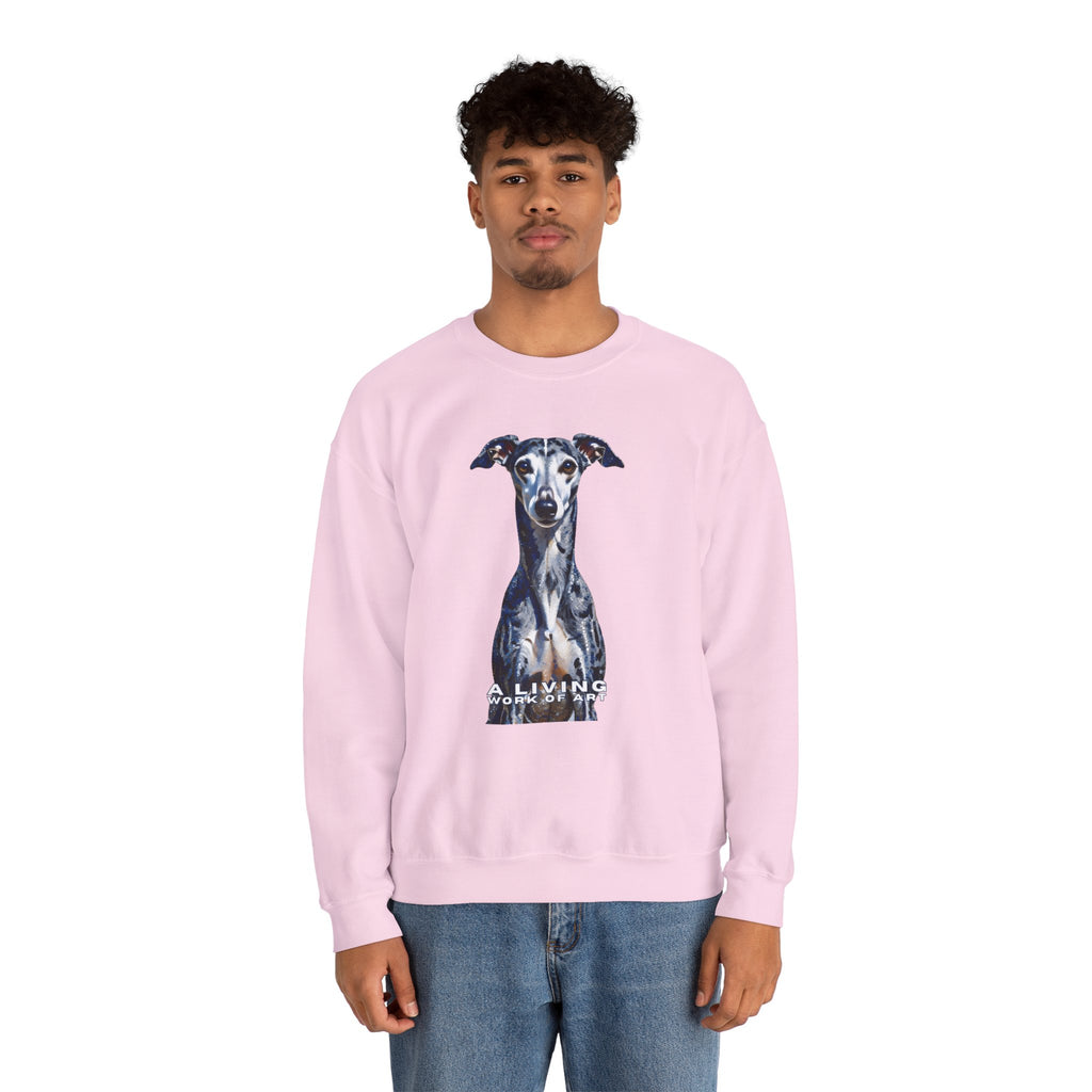 Whippet Sweatshirt | Living Work of Art Collection | Pointillism Style