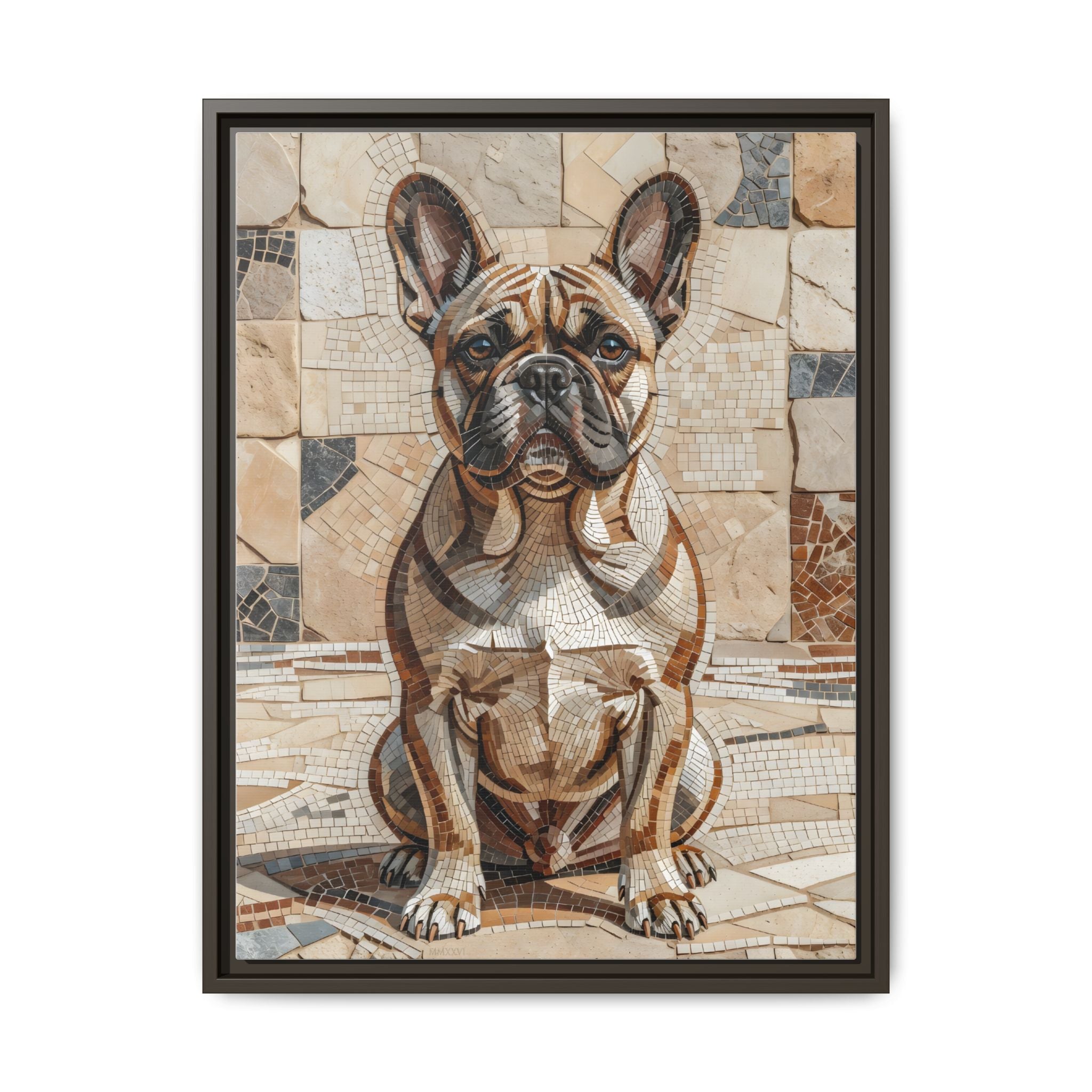 French Bulldog Canvas Wall Art | Living Work of Art Collection | Mosaic Style Print