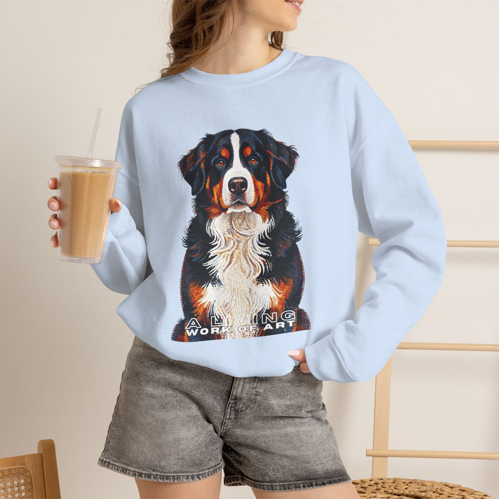 Bernese Mountain Dog Sweatshirt | Living Work of Art Collection | Pointillism Style