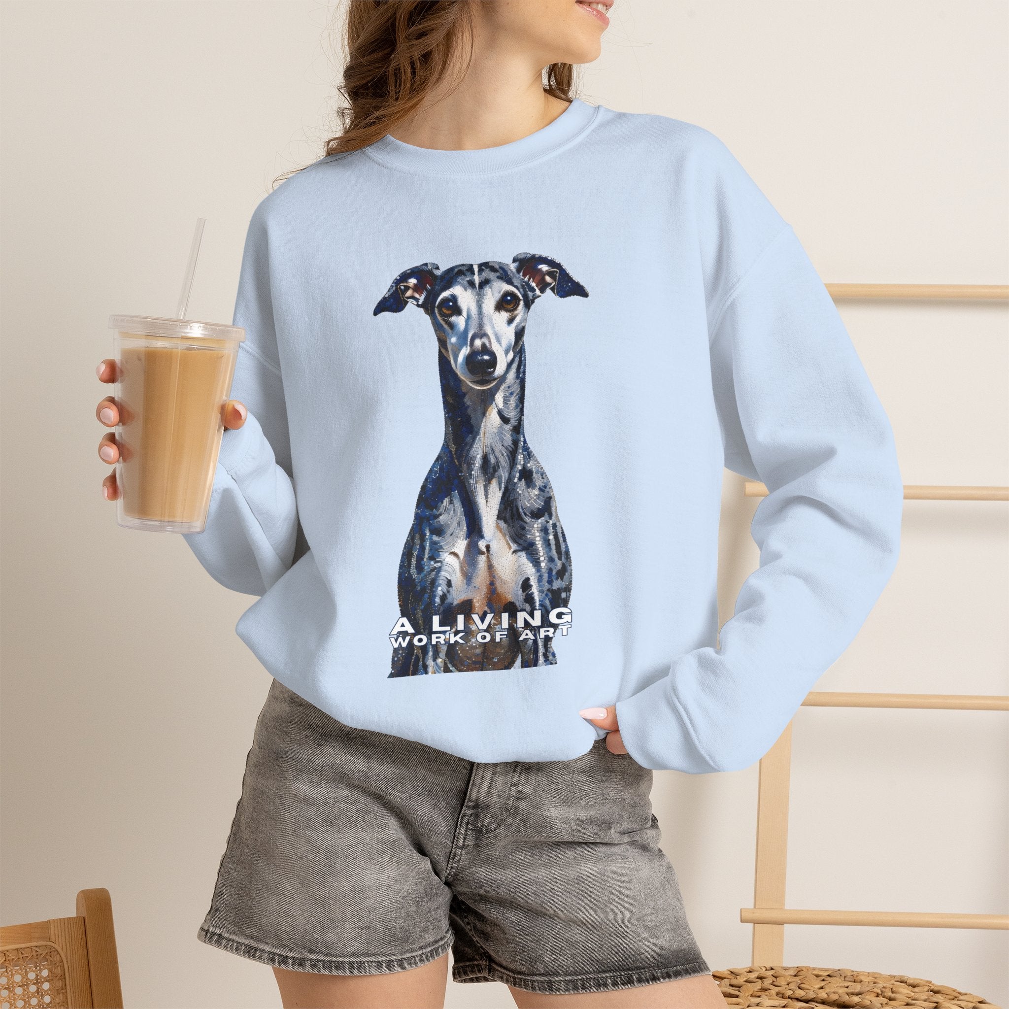 Whippet Sweatshirt | Living Work of Art Collection | Pointillism Style