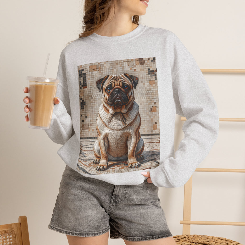 Pug Sweatshirt | Living Work of Art Collection | Mosaic Style