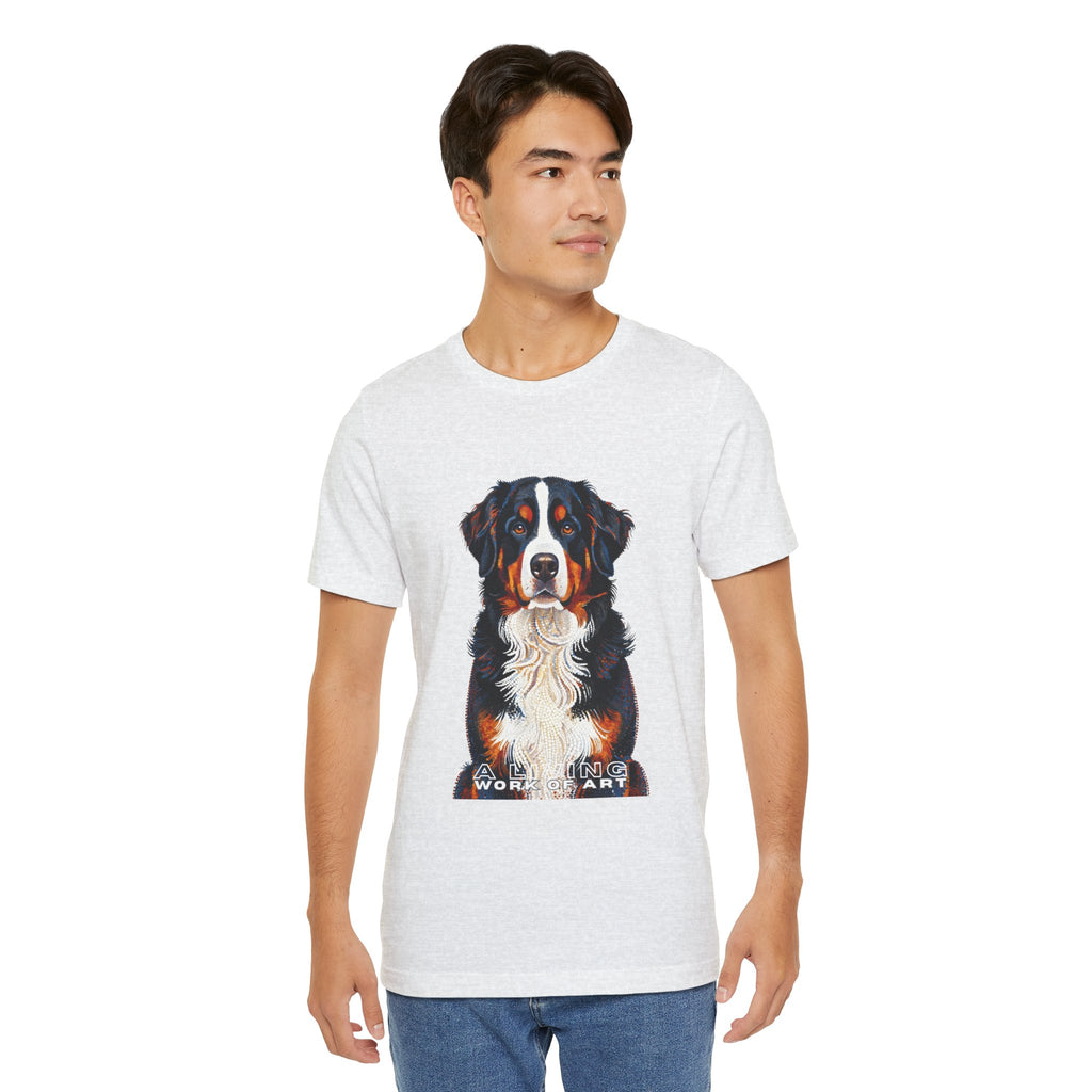 Bernese Mountain Dog T Shirt | Living Work of Art Collection | Pointillism Style
