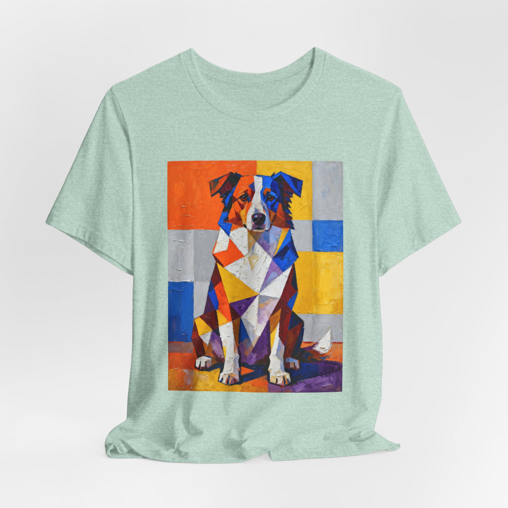 Australian Shepherd T Shirt | Living Work of Art Collection | Cubist Style