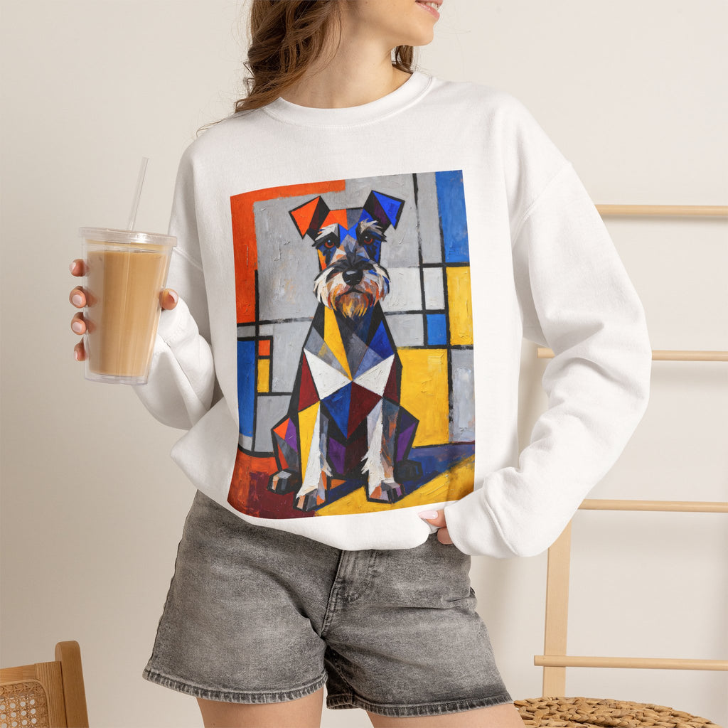 Schnauzer Sweatshirt | Living Work of Art Collection | Cubist Style
