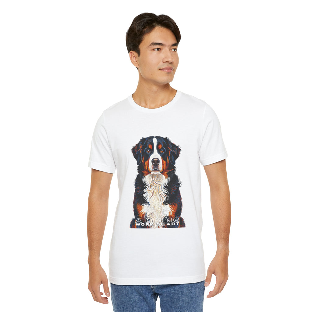 Bernese Mountain Dog T Shirt | Living Work of Art Collection | Pointillism Style