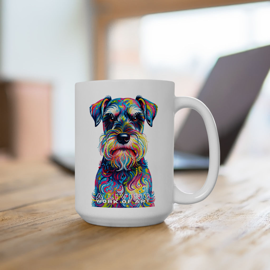 Schnauzer Coffee Mug | Living Work of Art Collection | Pointillism Style