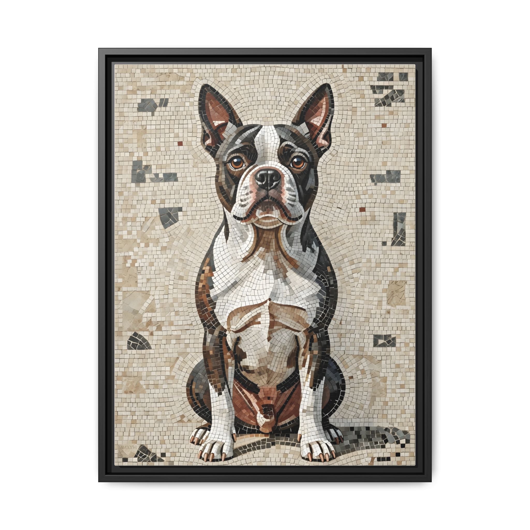 Boston Terrier Canvas Wall Art | Living Work of Art Collection | Mosaic Style Print
