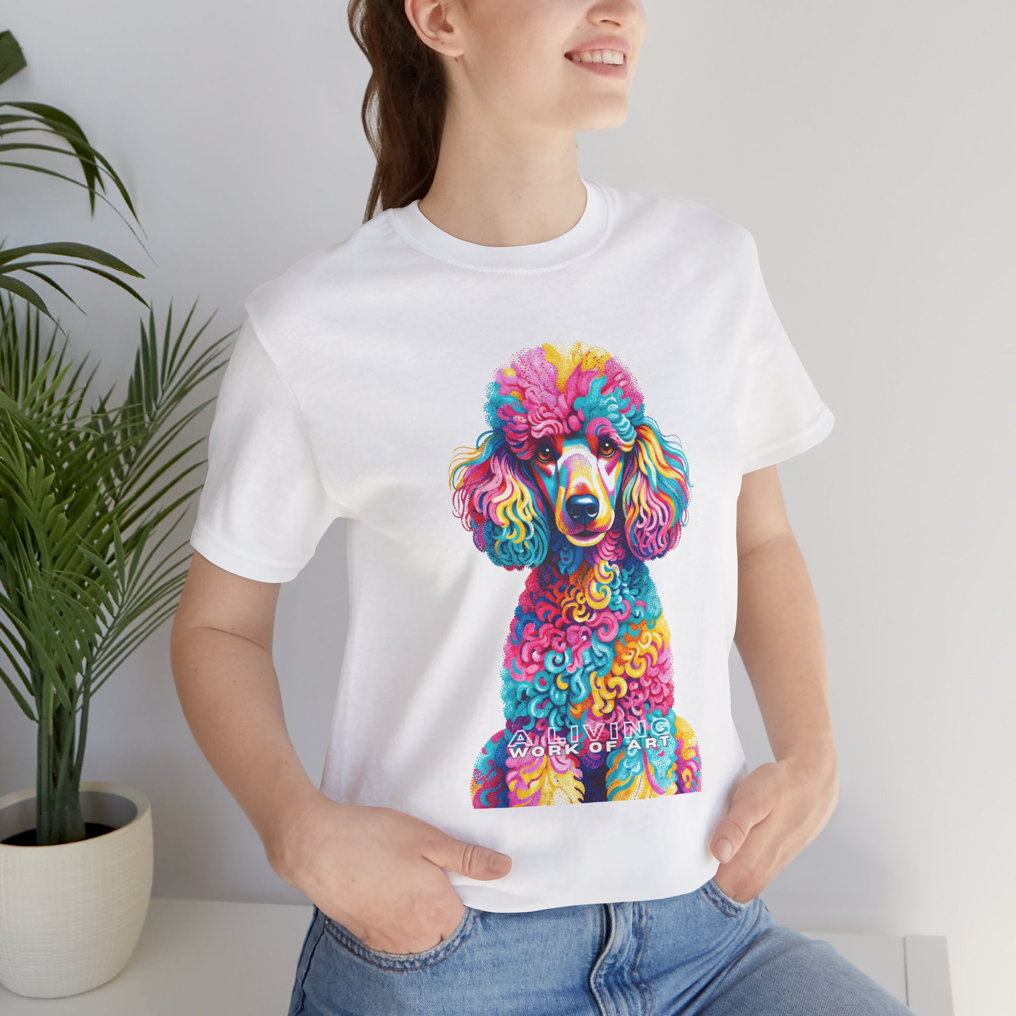 Poodle T Shirt | Living Work of Art Collection | Pointillism Style