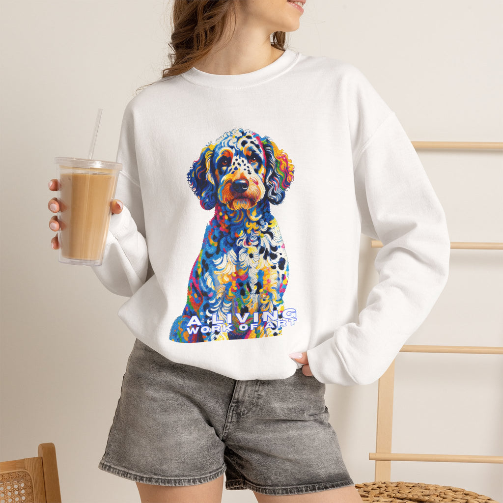 Labradoodle Sweatshirt | Living Work of Art Collection | Pointillism Style
