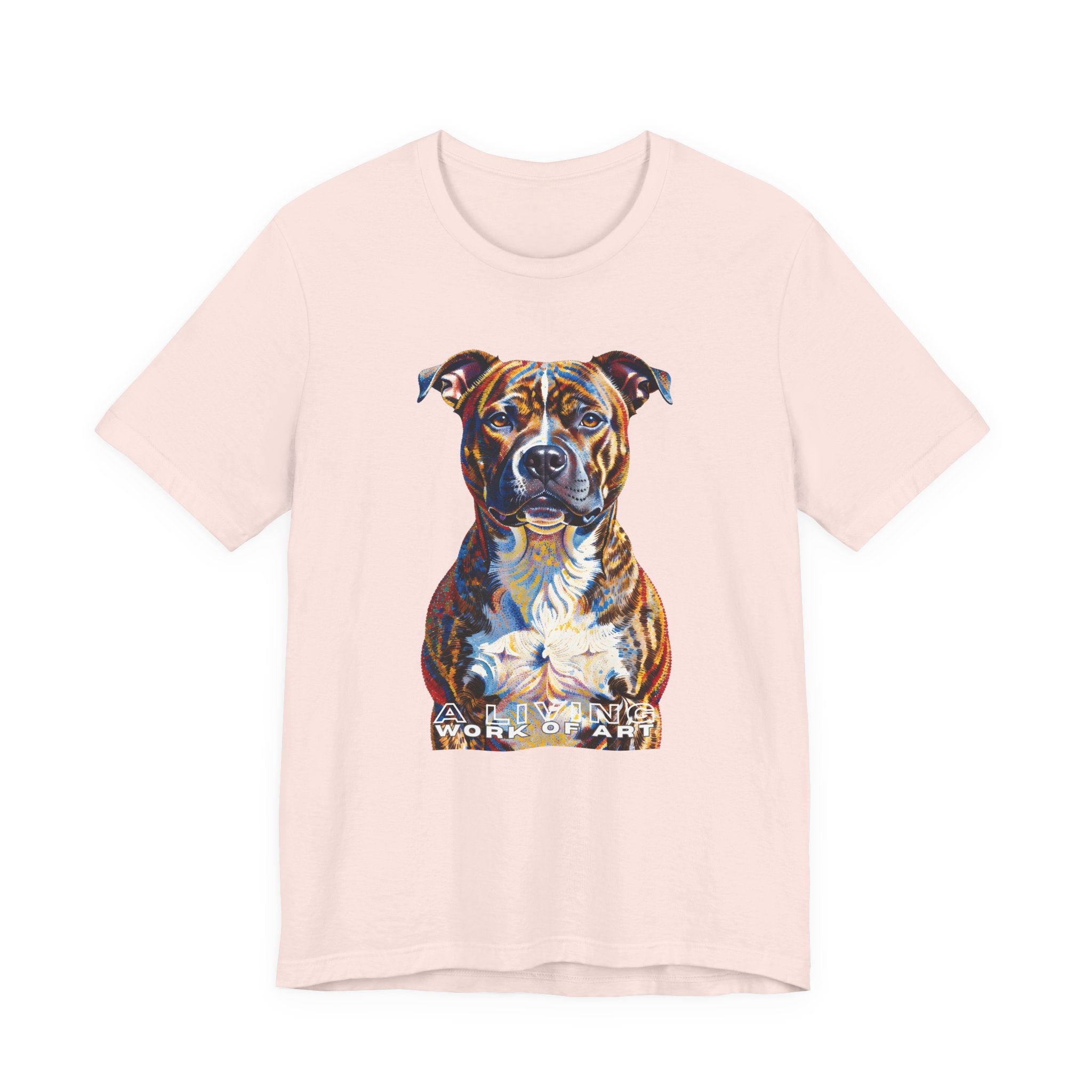 Staffordshire Bull Terrier T Shirt | Living Work of Art Collection | Pointillism Style