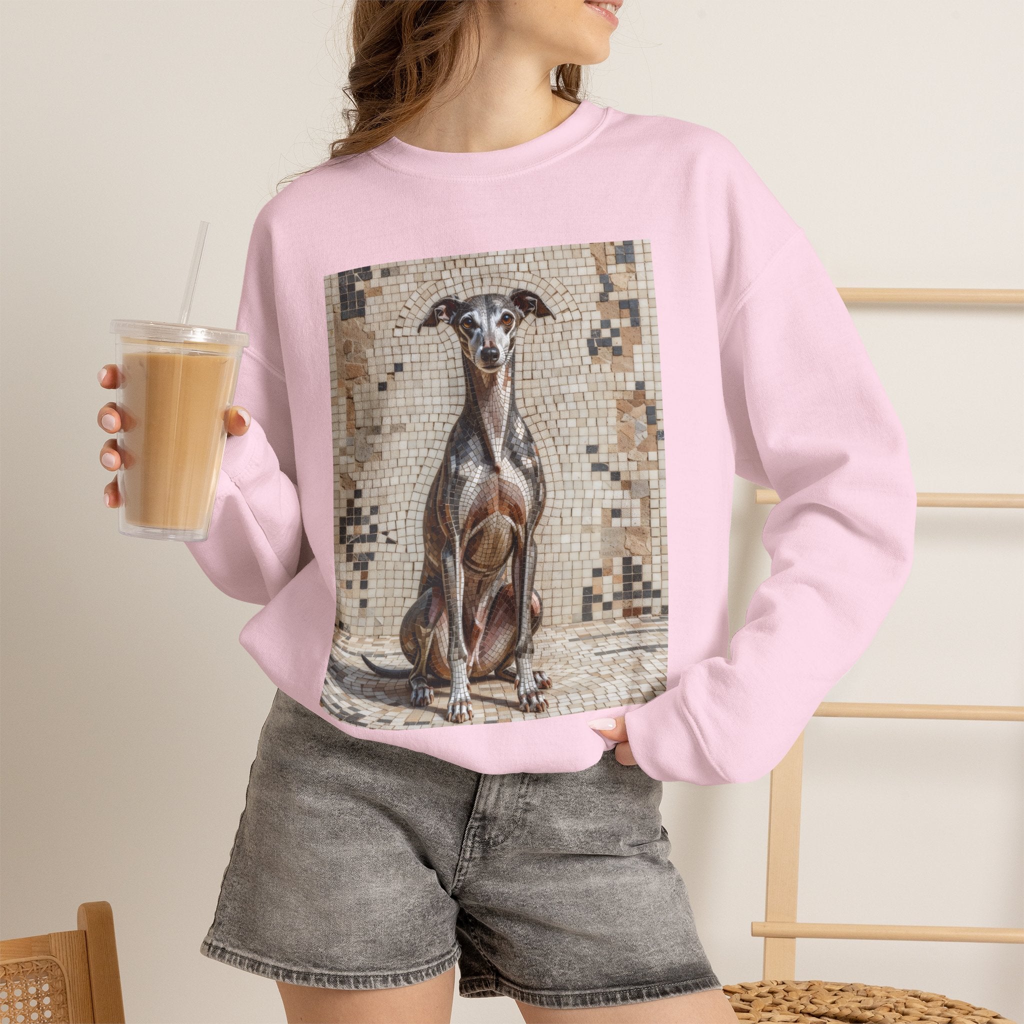 Italian Greyhound Sweatshirt | Living Work of Art Collection | Mosaic Style