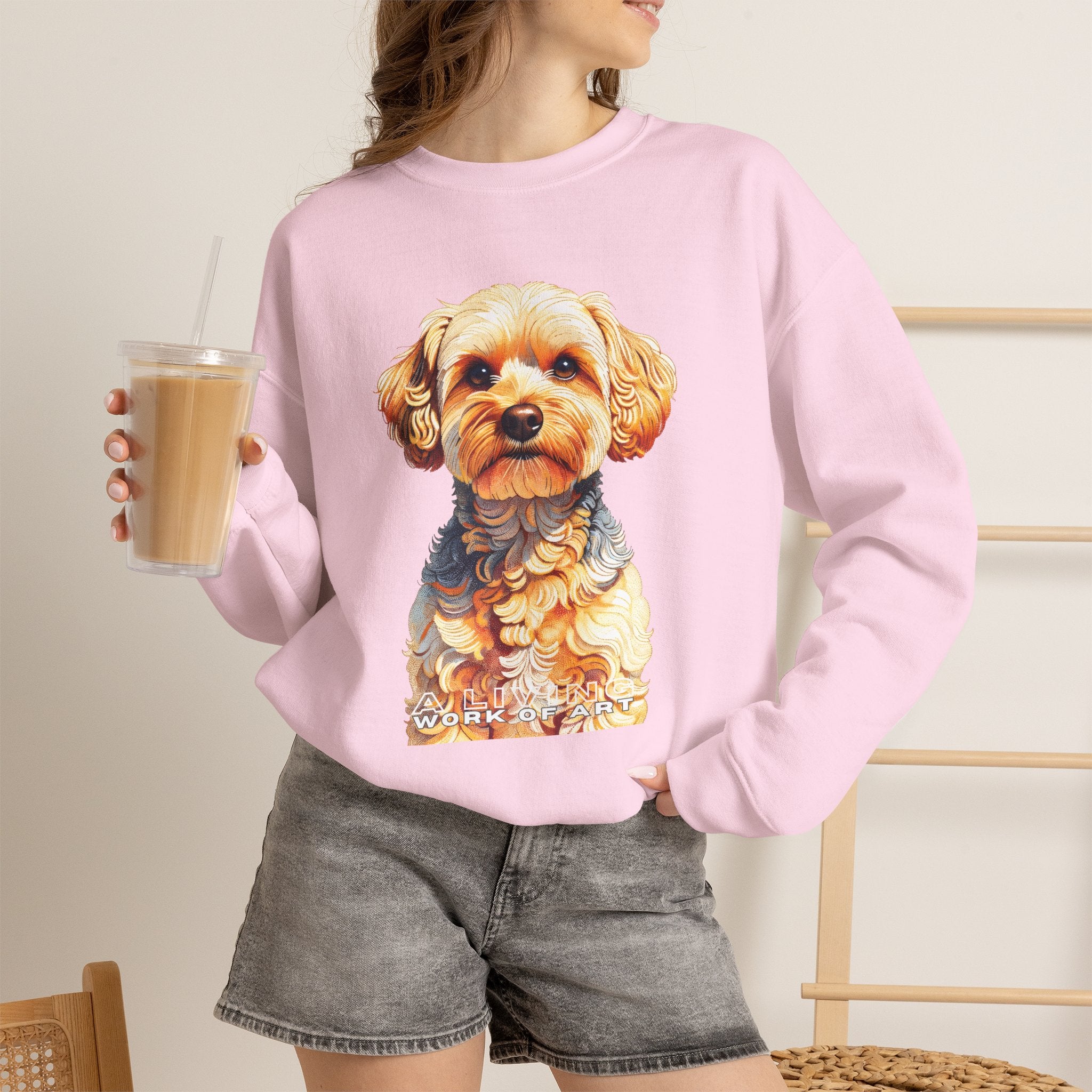 Yorkipoo Sweatshirt | Living Work of Art Collection | Pointillism Style