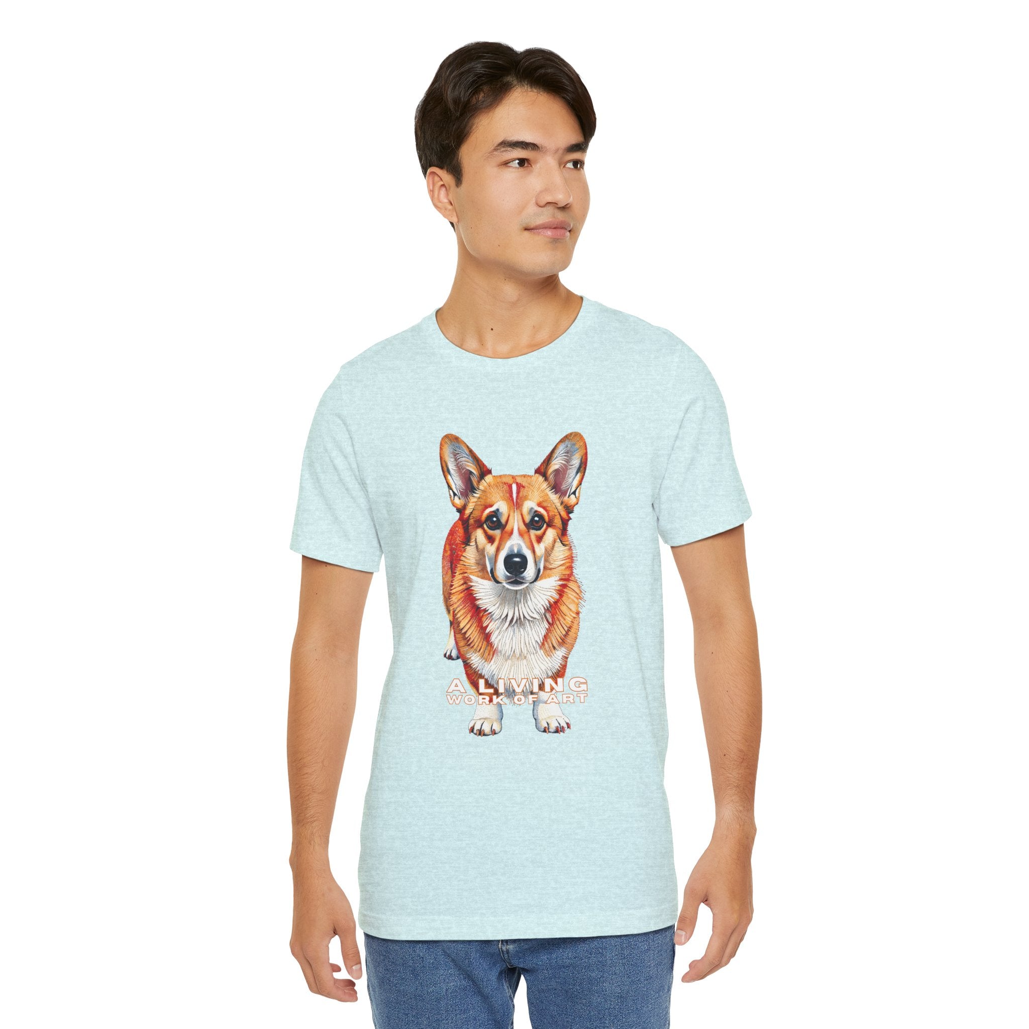 Corgi T Shirt | Living Work of Art Collection | Pointillism Style