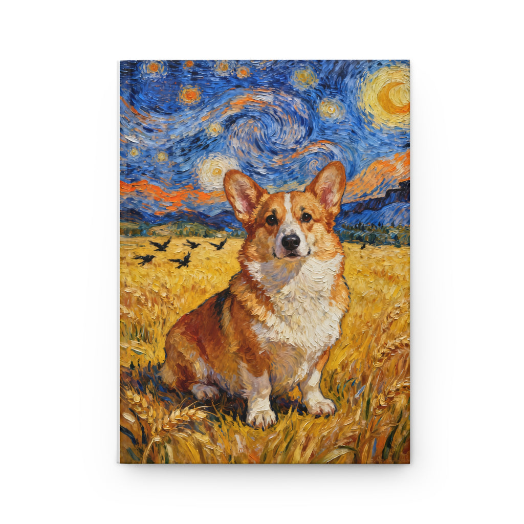 Corgi In A Field Notebook - Van Gogh Style | Living Work of Art Collection