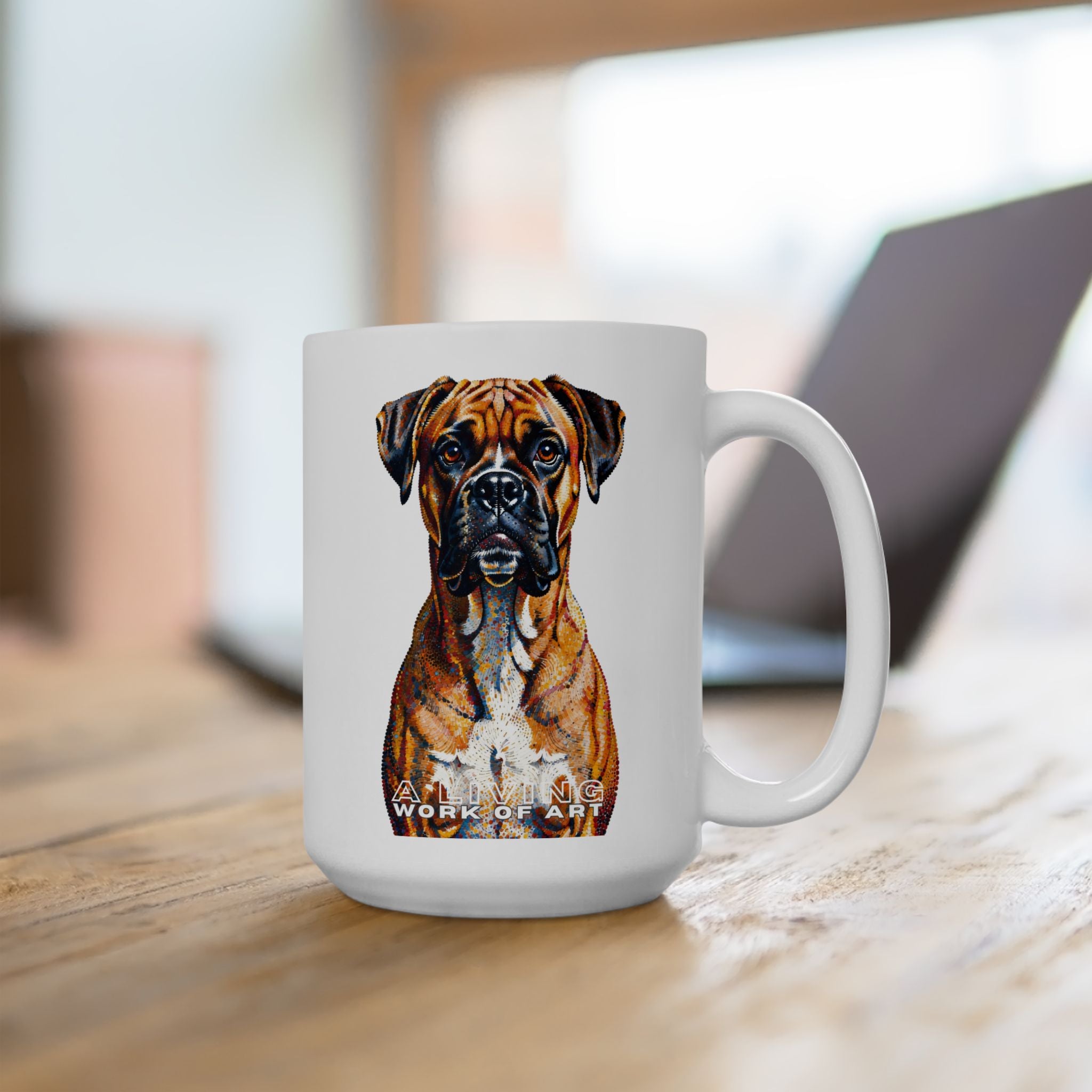 Boxer Coffee Mug | Living Work of Art Collection | Pointillism Style