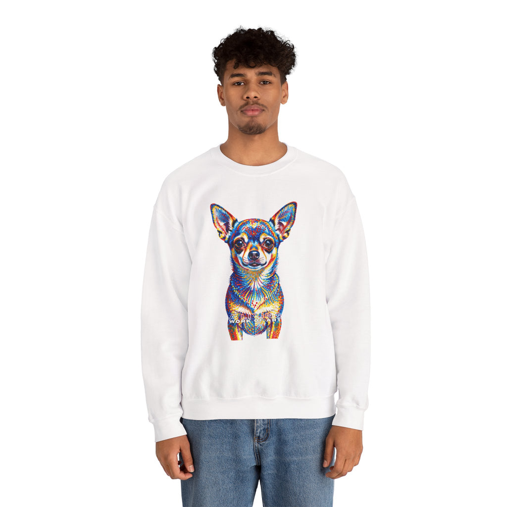 Chihuahua Sweatshirt | Living Work of Art Collection | Pointillism Style