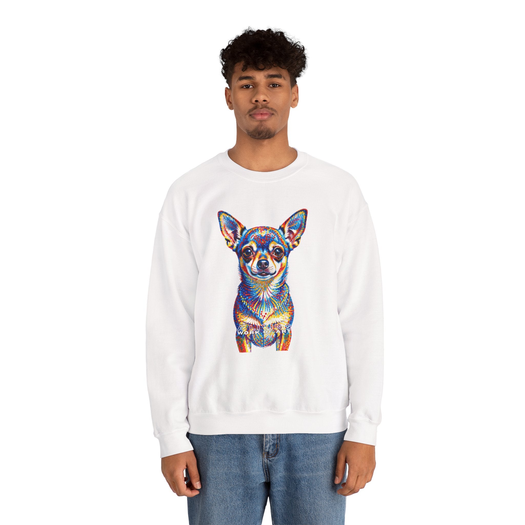 Chihuahua Sweatshirt | Living Work of Art Collection | Pointillism Style