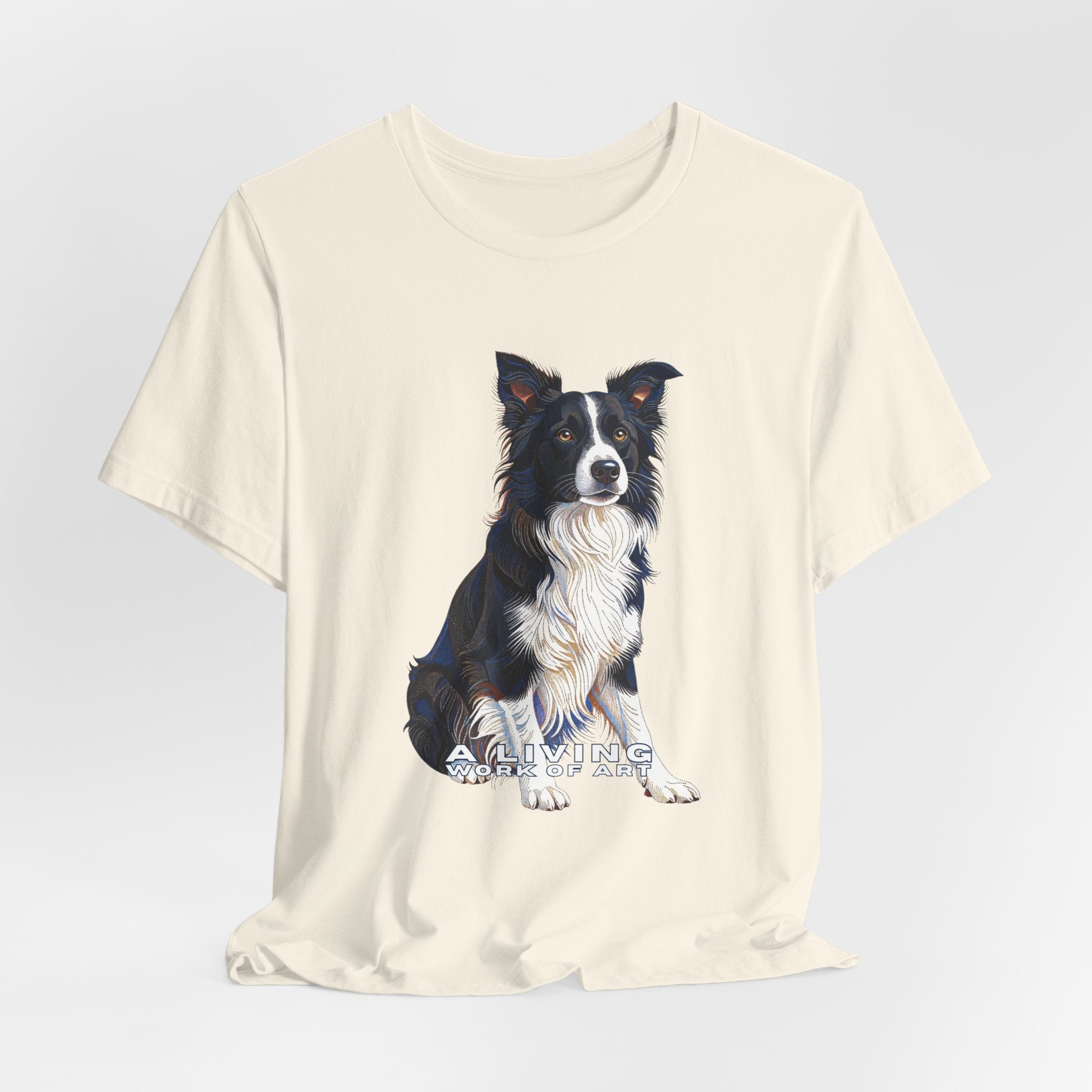 Border Collie T Shirt | Living Work of Art Collection | Pointillism Style
