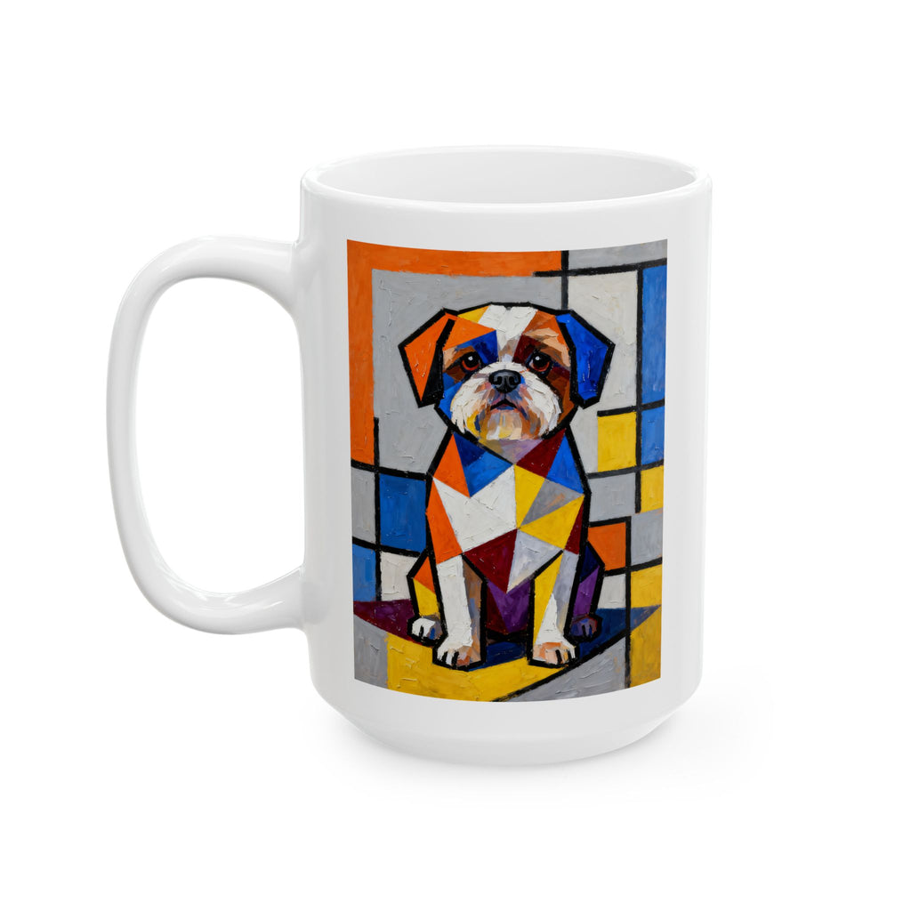 Shih Tzu Coffee Mug | Living Work of Art Collection | Cubist Style