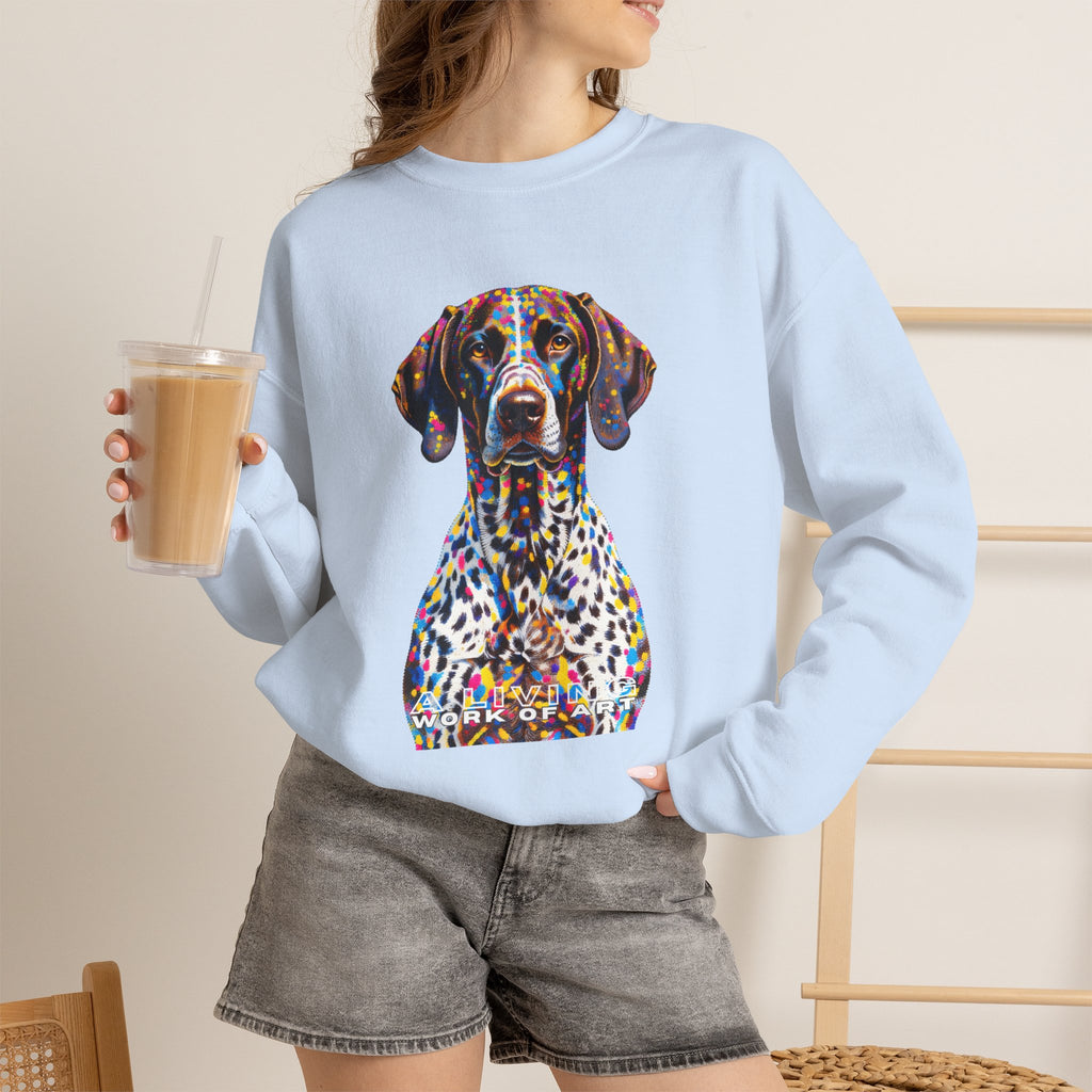 German Shorthaired Pointer Sweatshirt | Living Work of Art Collection | Pointillism Style