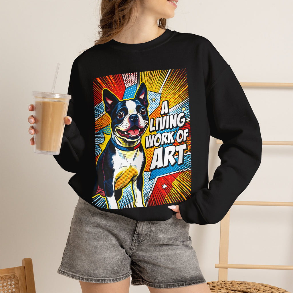 Boston Terrier Sweatshirt | Living Work of Art Collection | Pop Art